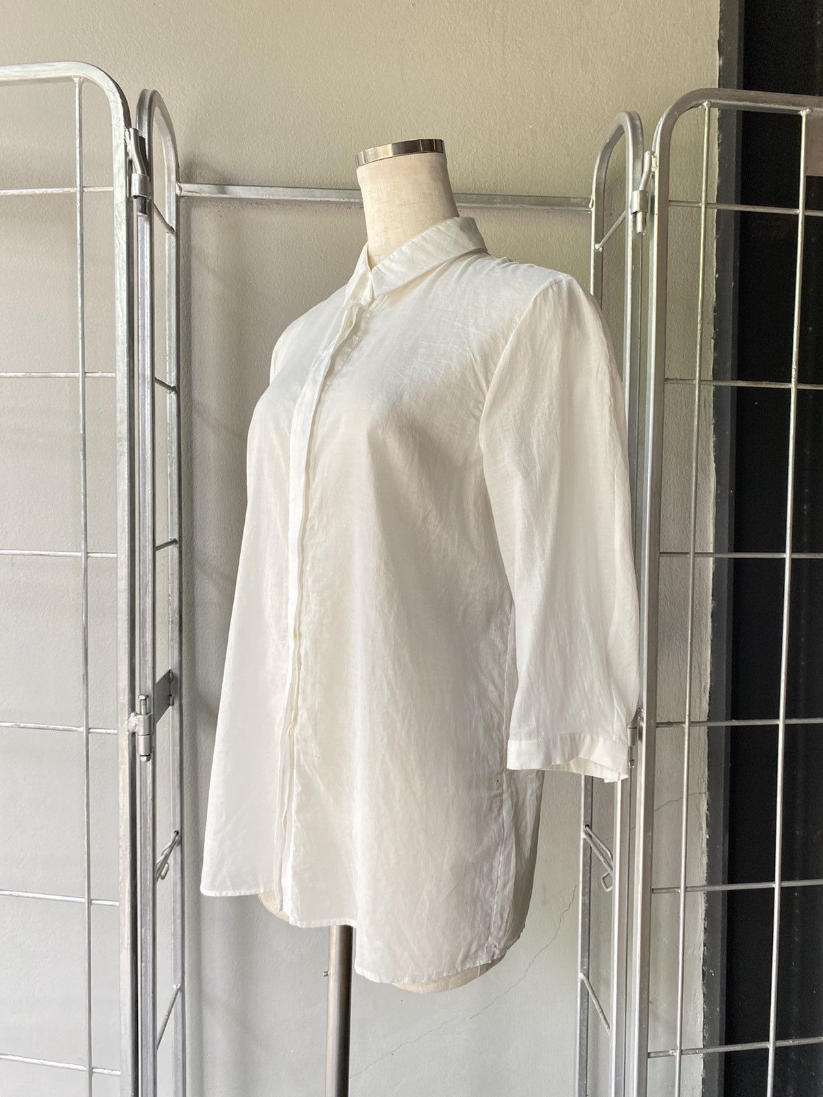 Jil Sander Jil Sander 3/4 Sleeve White Shirt Size XXS / US 00 / IT 34 - 3 Thumbnail