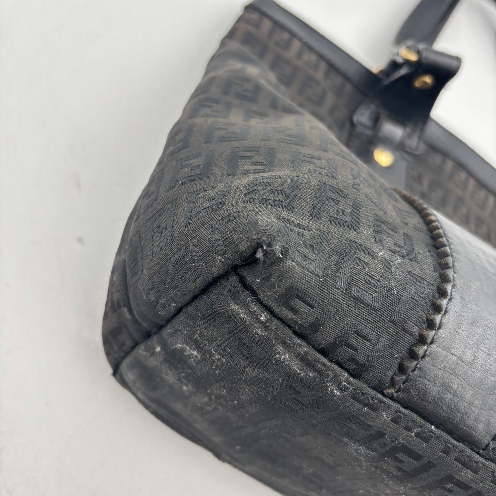 Fendi Vintage Fendi Tote Bag Zucchino Zucca Canvas Leather Women's Size ONE SIZE - 15 Thumbnail