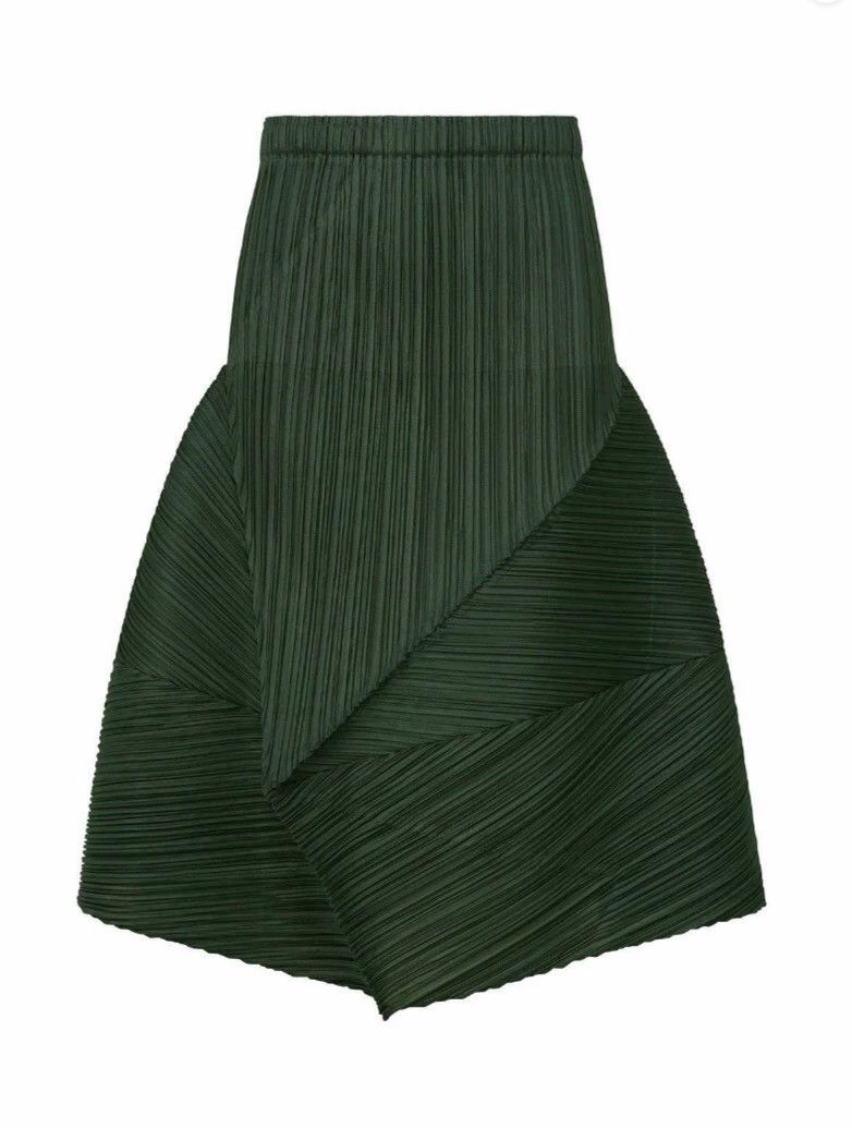 Issey Miyake Issey Miyake size:3 Green irregular-shaped skirt Size 42" / US 20 - 1 Thumbnail