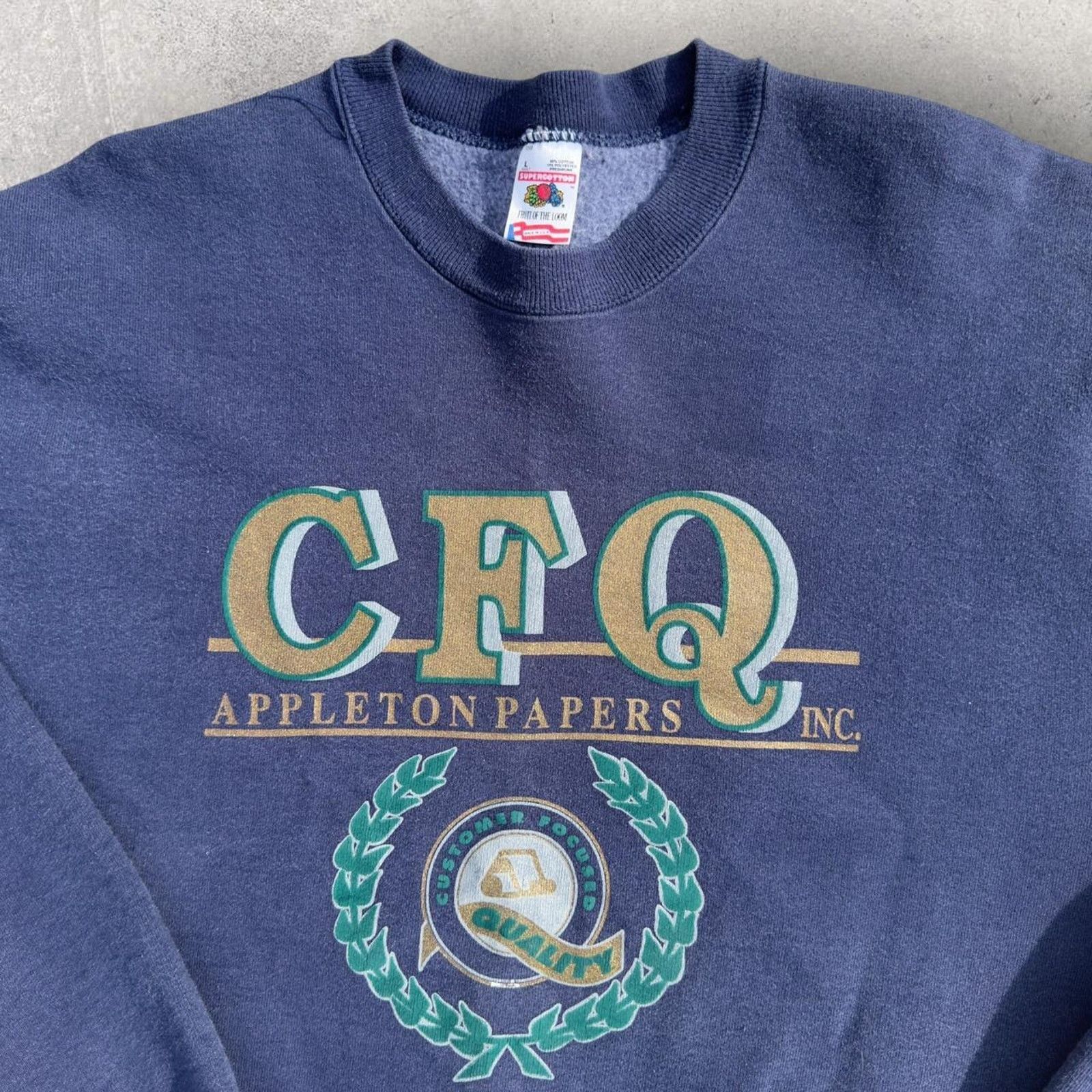 Fruit Of The Loom 90’s Made in the USA CFQ INC. Crewneck 🌟 Size US L / EU 52-54 / 3 - 1 Thumbnail