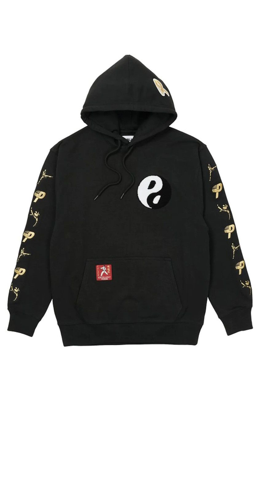 image of Palace High Kick Hoodie in Black, Men's (Size XL)