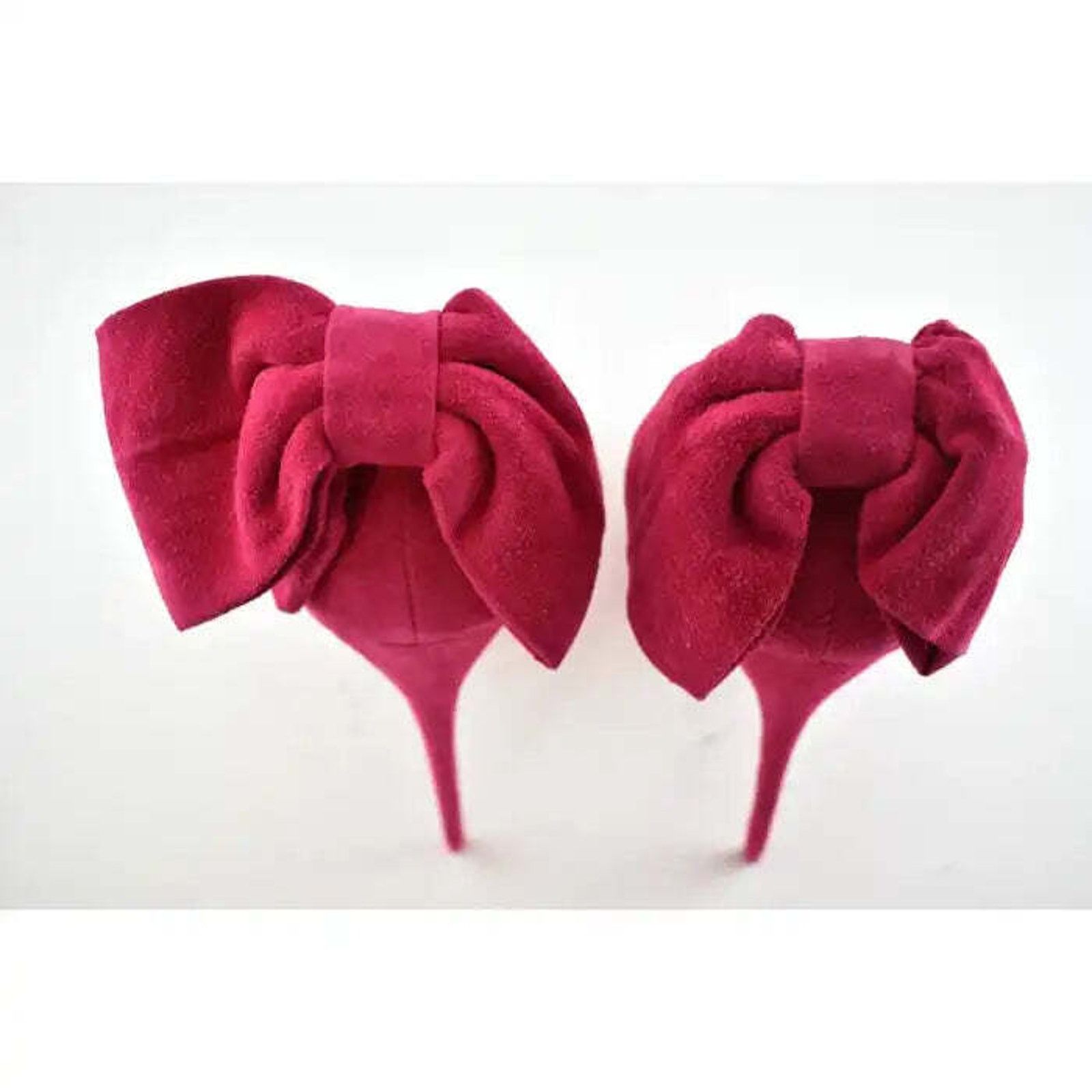 Christian Louboutin Rabakate Alta 120 Bomba Pink Suede Platform Heel Pump 37.5 Size US 7.5 / IT 37.5 - 11 Thumbnail