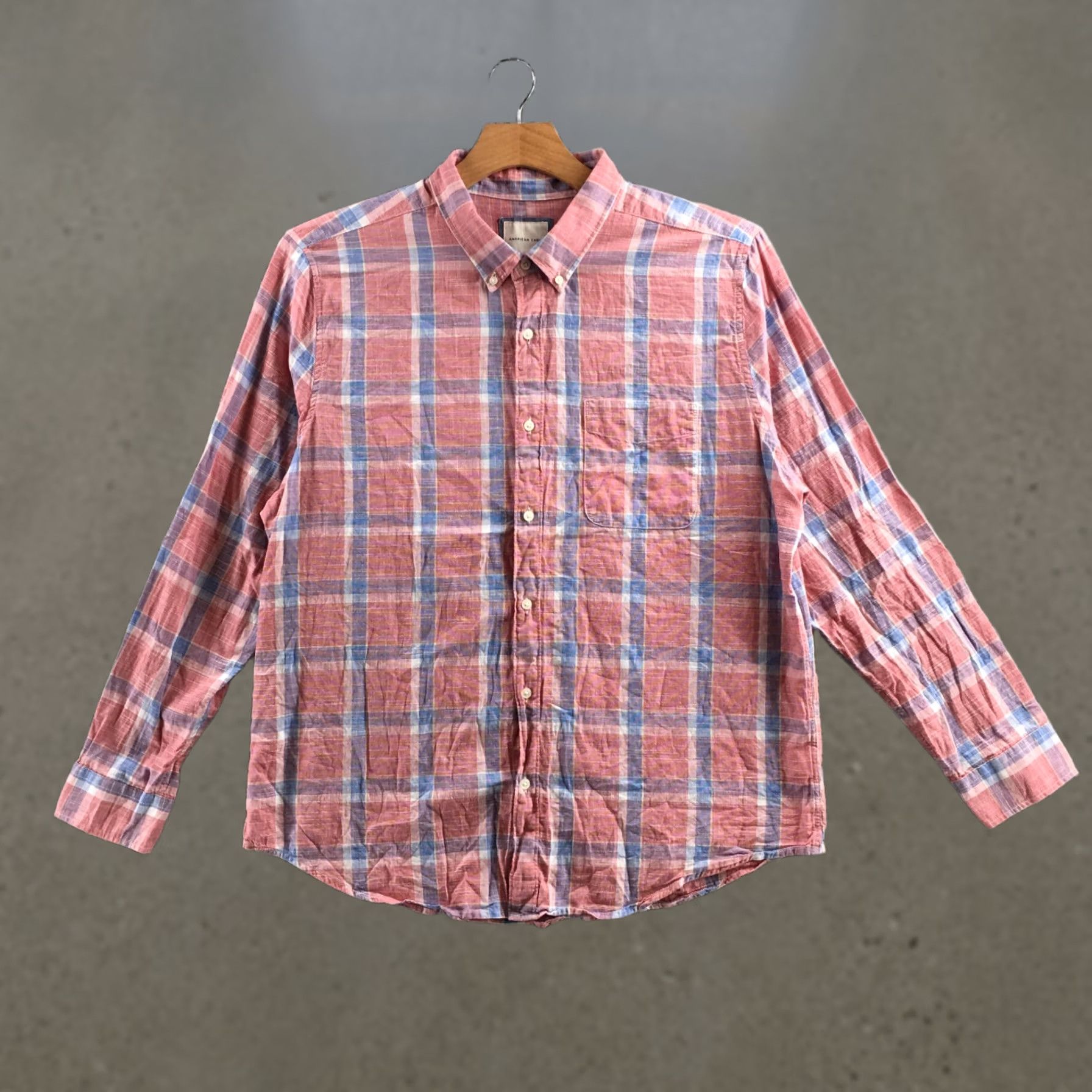 American Eagle Outfitters American Eagle Shirt Mens XXL Multicolor Cotton Plaid Long Sleeve Button Down Casual Size US XXL / EU 58 / 5 - 1 Thumbnail