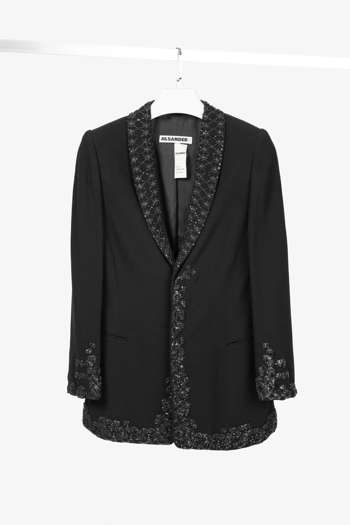 Jil Sander Jil Sander Vintage 90's Black Wool-Crepe Beaded Blazer Size M / US 6-8 / IT 42-44 - 1 Thumbnail