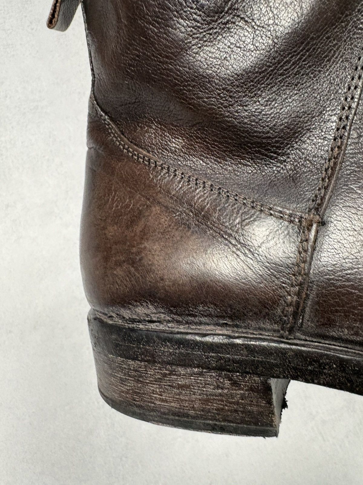 MoMA MOMA Handmade Distressed Brown Leather Zip Ankle Boots EU 41 Size US 8 / EU 41 - 17 Thumbnail