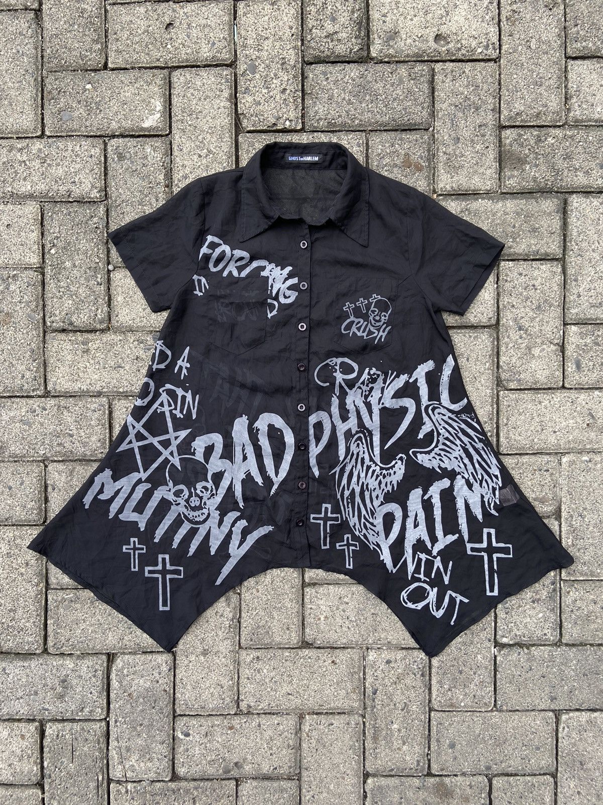 image of If Six Was Nine x Le Grande Bleu L G B Ghost Of Harlem Punk Shirt in Black, Men's (Size Medium)