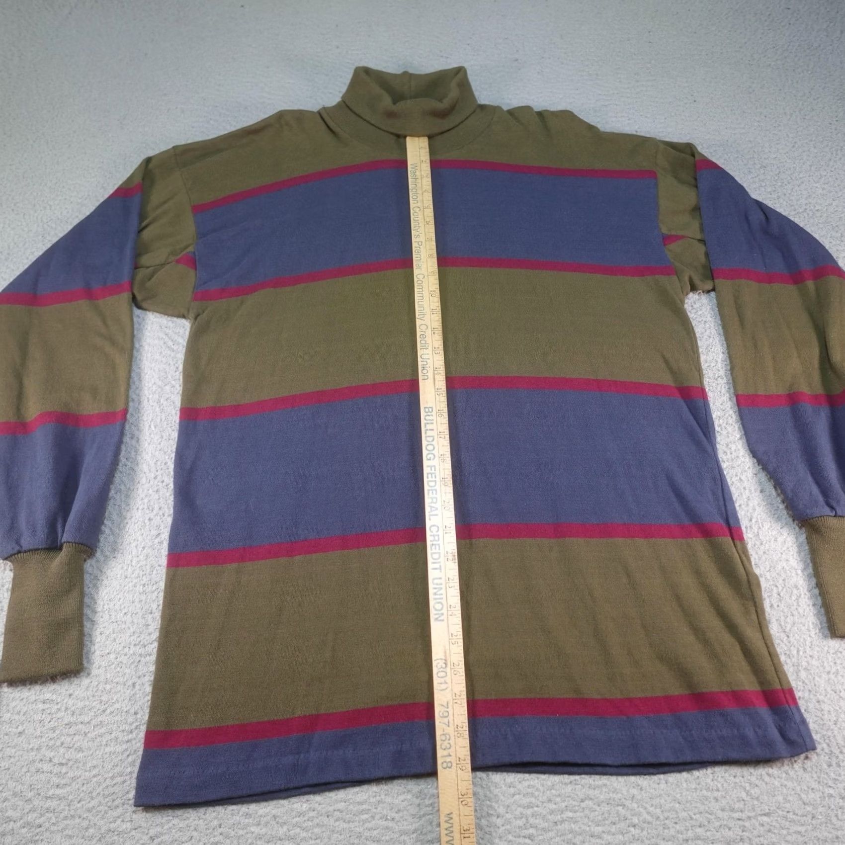 American Eagle Outfitters VINTAGE American Eagle Sweater Mens Large Green Stripe Turtleneck USA 90s Size US L / EU 52-54 / 3 - 3 Thumbnail