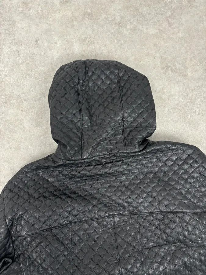 Emporio Armani AW2012 Emporio Armani Black Leather Hooded Quilted Jacket Size US M / EU 48-50 / 2 - 6 Thumbnail