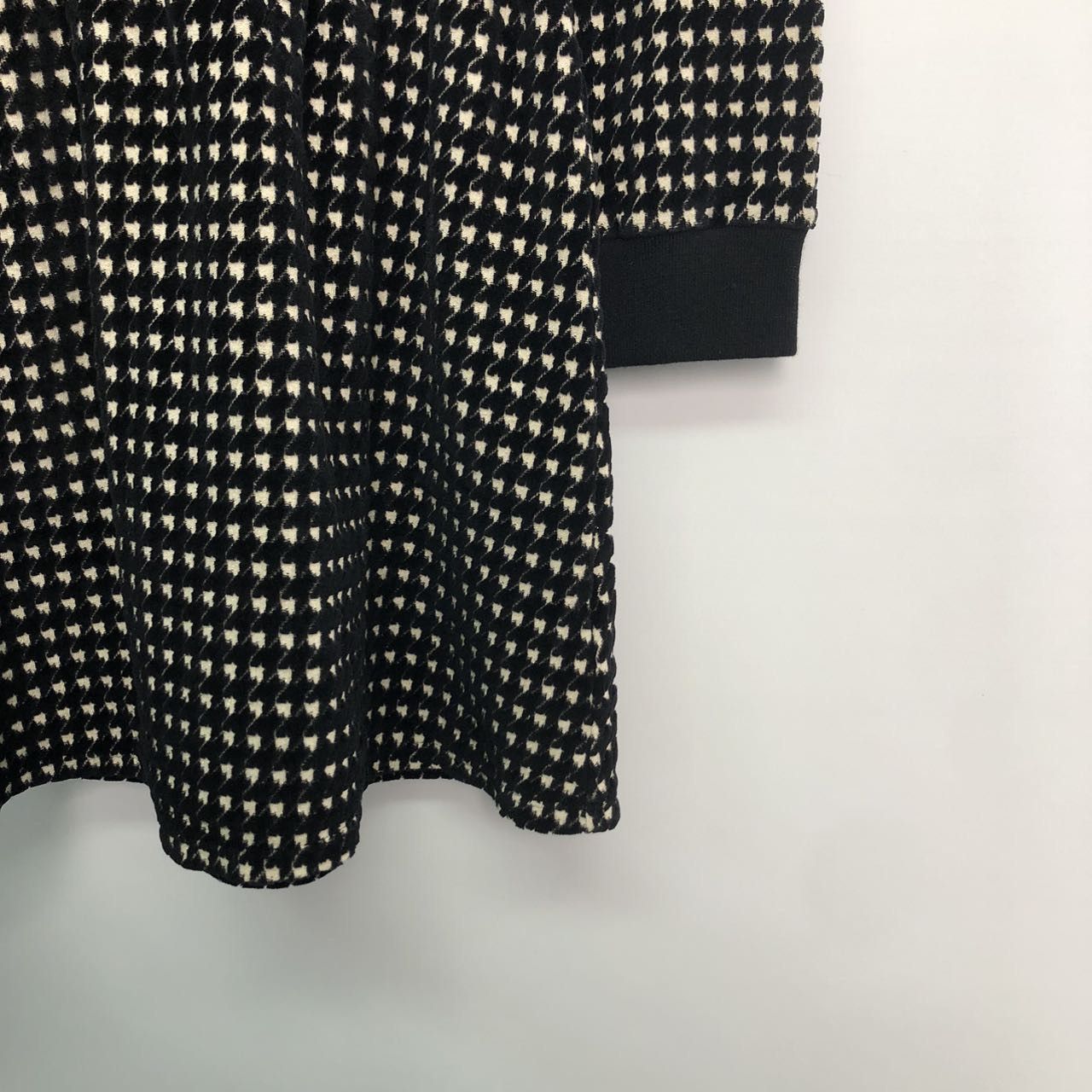 Dior Dior Black Check Print Pullover Long Sleeve Mini Dress K26WX Size XXS / US 00 / IT 34 - 3 Thumbnail