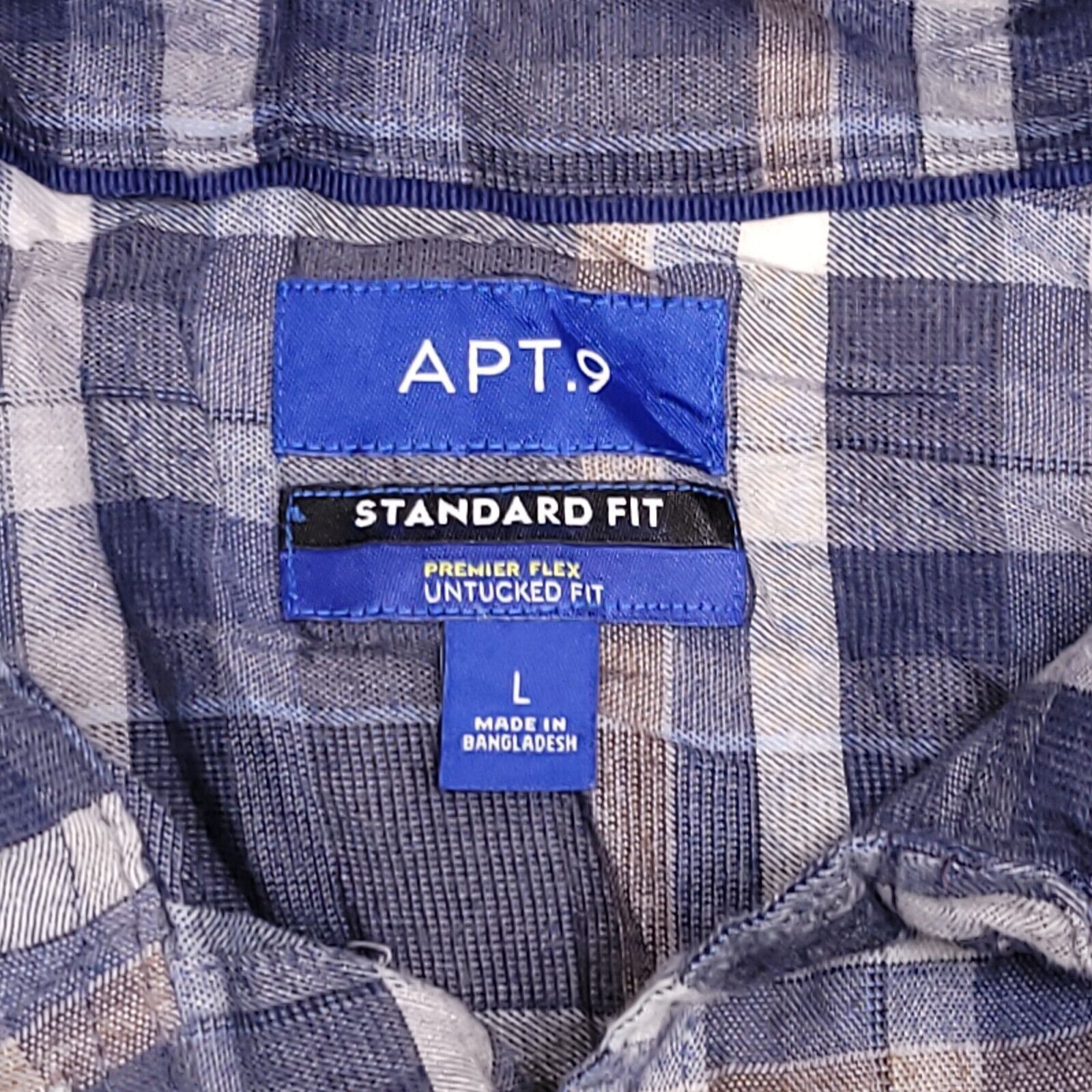 Apt. 9 APT 9 Tartan Flannel Shirt Mens Size Large L Blue White Size US L / EU 52-54 / 3 - 3 Thumbnail