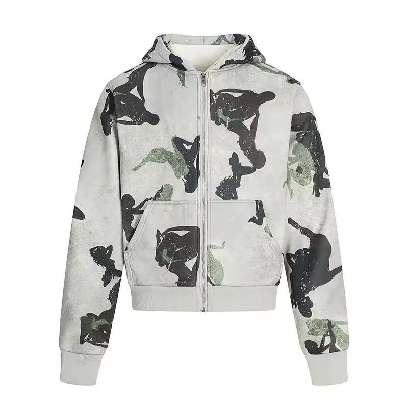 Other Streetwear Camouflage Zipper Designer Girl Print Hoodie Size US L / EU 52-54 / 3 - 1 Thumbnail