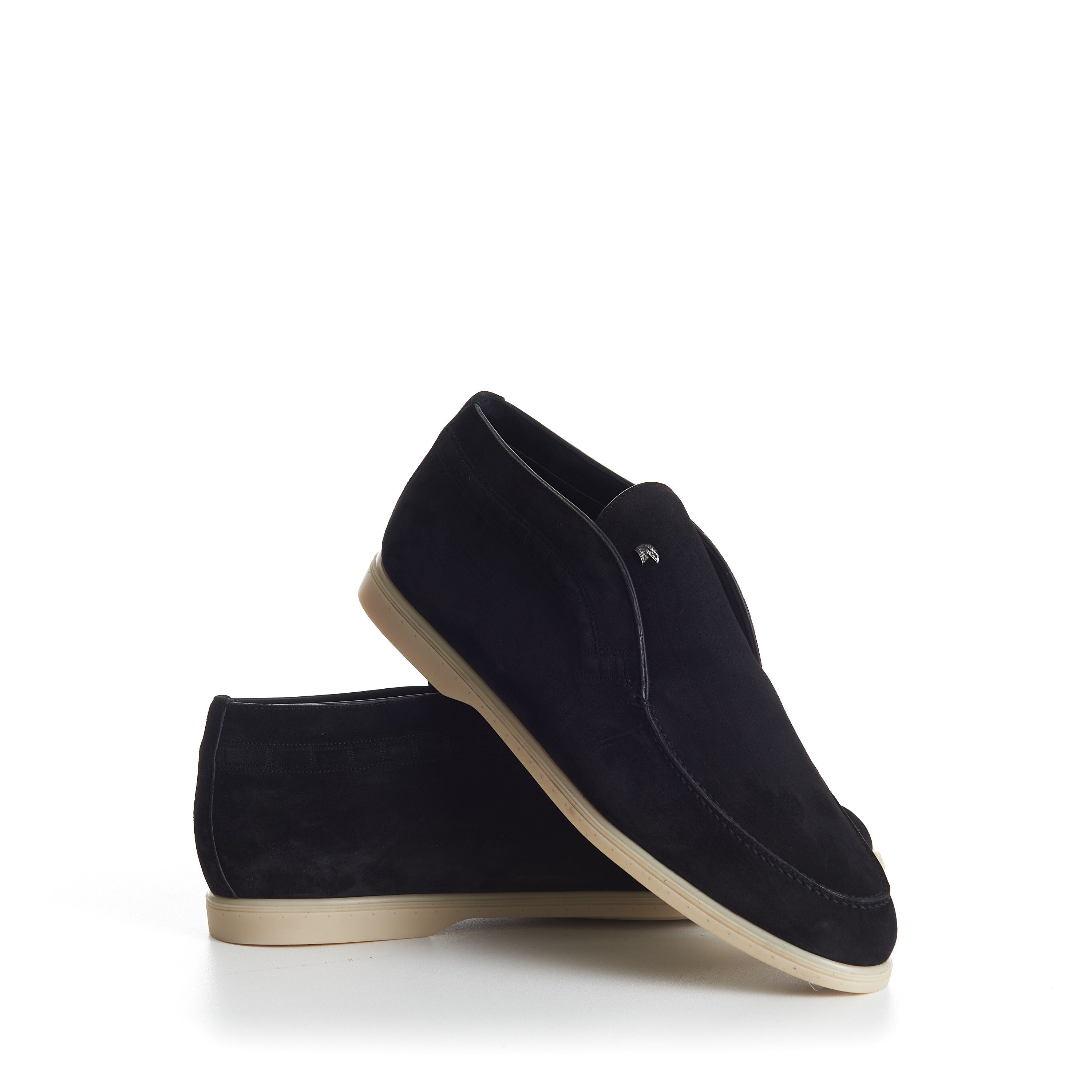 Stefano Ricci Black Suede Slip-On Ankle Boots - Eagle Head Application Size US 10.5 / EU 43-44 - 11 Thumbnail