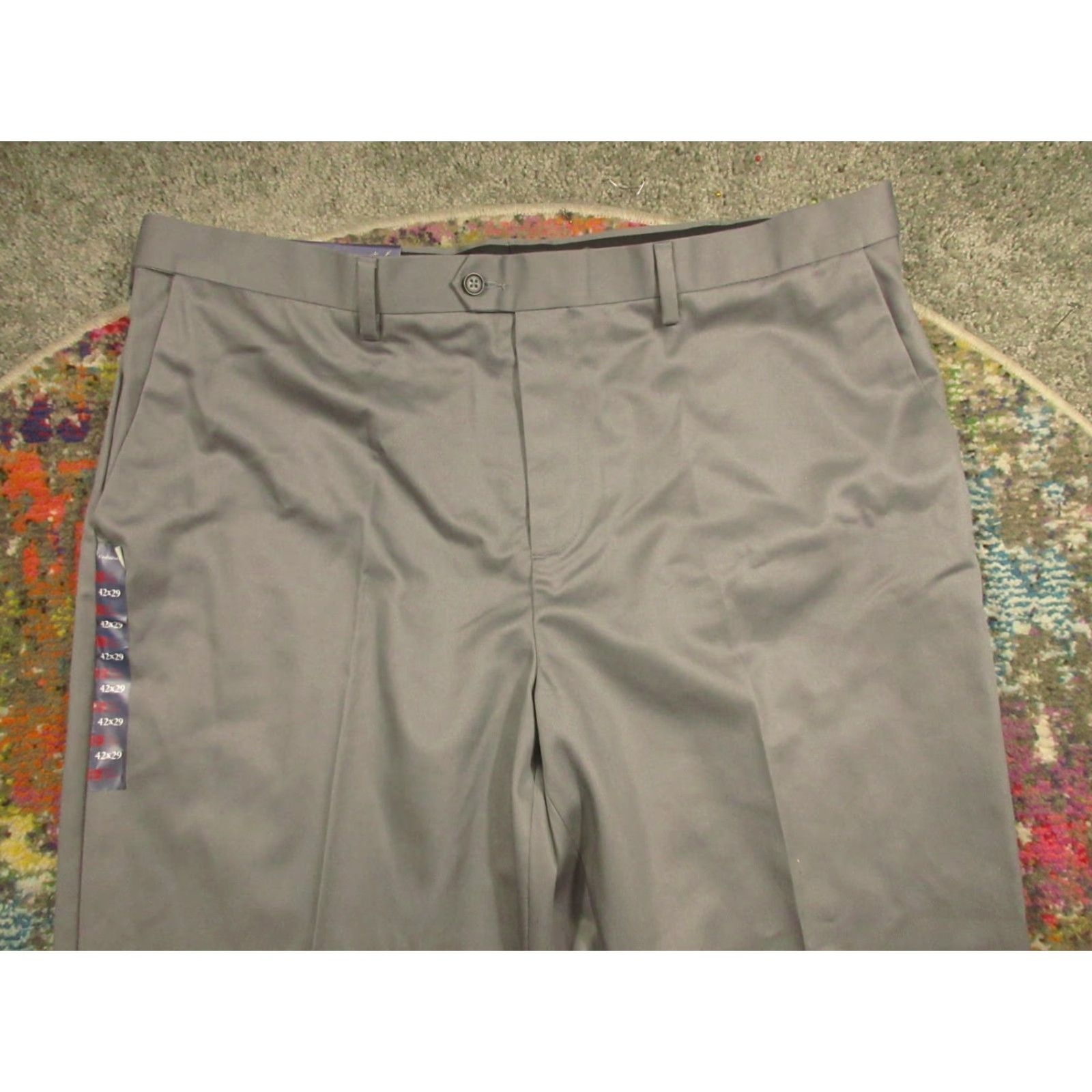 Croft & Barrow Croft & Barrow Pants Men 42x29 Gray Classic Premium No Iron Slacks NEW Mens Size US 42 / EU 58 - 3 Thumbnail