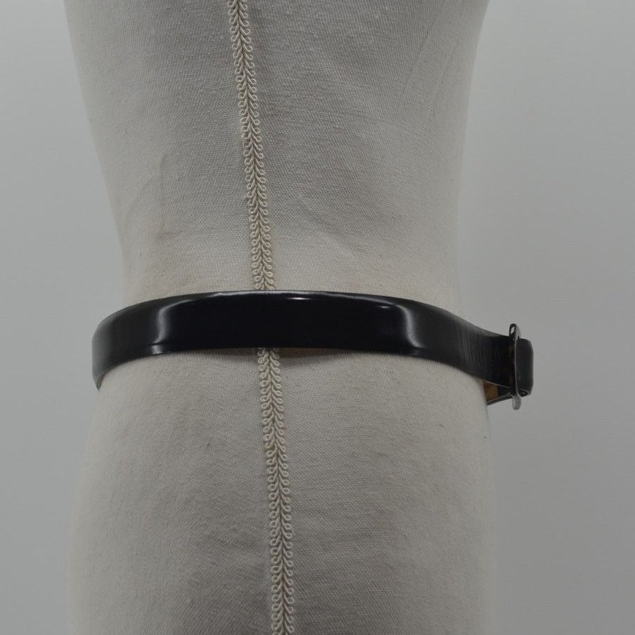 Other Harold Powell Womens Black Leather Belt Italy Minimalist Med Size ONE SIZE - 10 Thumbnail