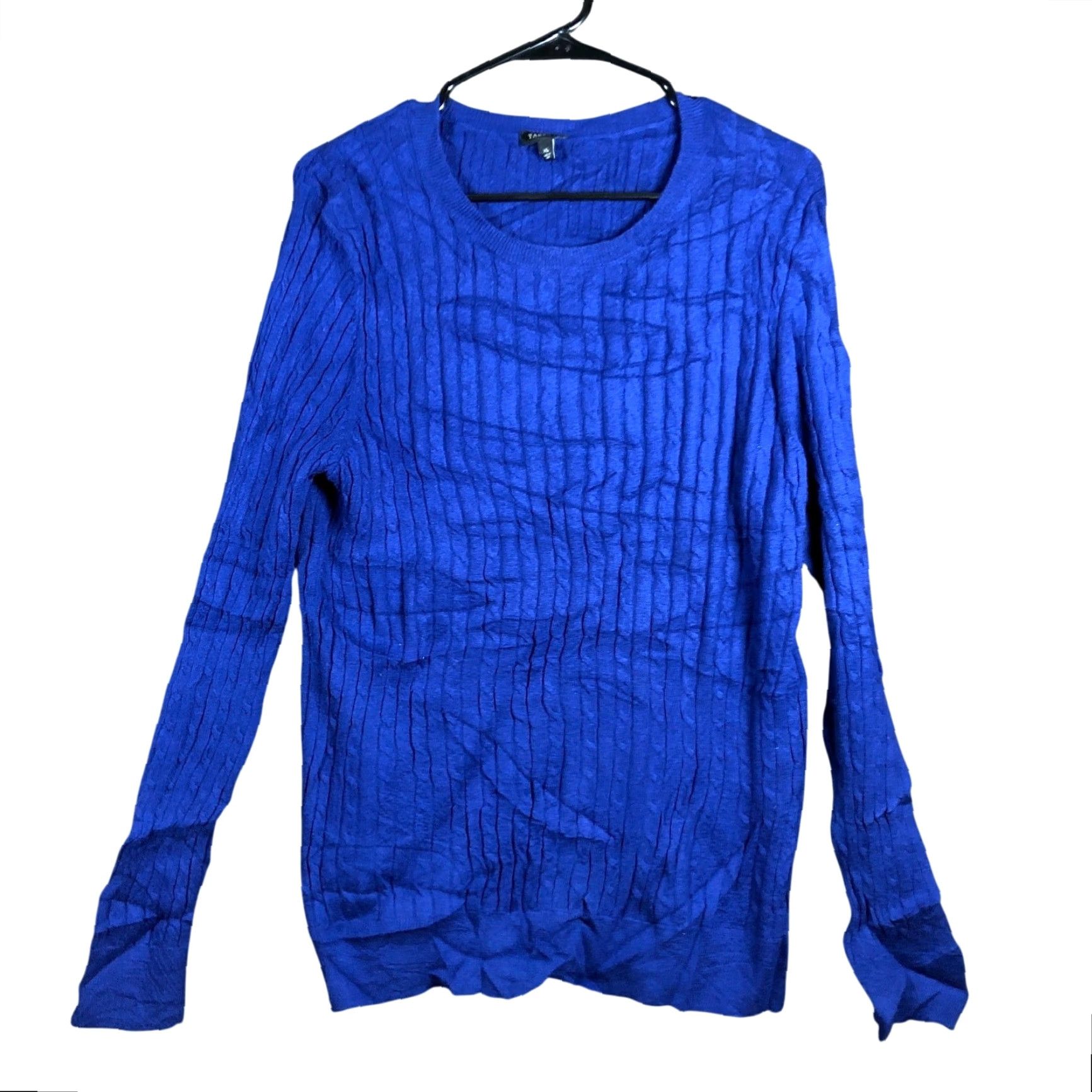 Talbots Talbots Womens Sweater Knit Blue Cotton Wool XL Long Sleeve Cable-Knit Pullover Size XL / US 12-14 / IT 48-50 - 2 Thumbnail