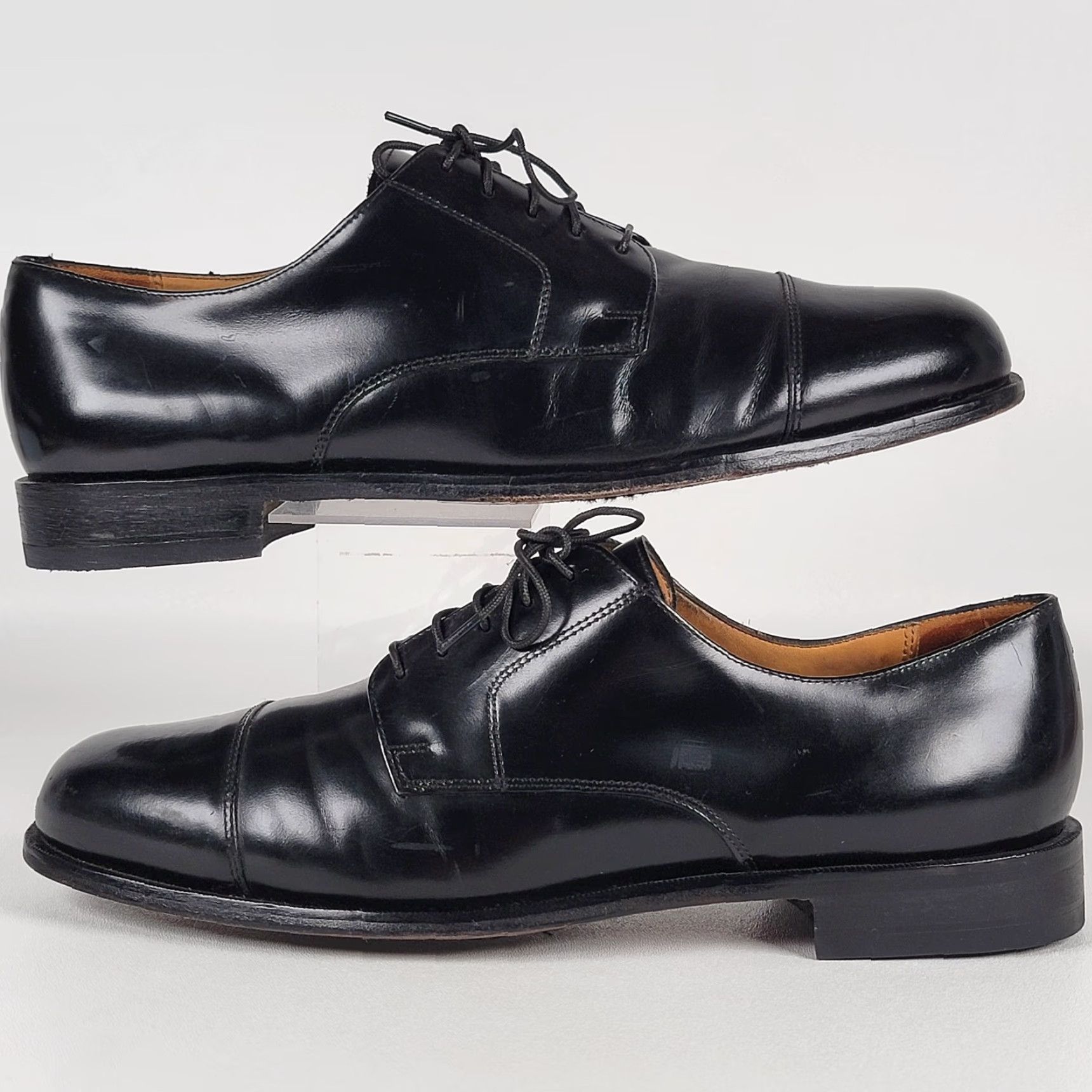 Cole Haan VINTAGE Cole Haan Black Leather Cap Toe Oxfords Men 11 EEE USA Green Label Dress Oxford Cap Toe Leather Upper Leather Lining Shoes Mens Shoes Size ONE SIZE - 5 Thumbnail