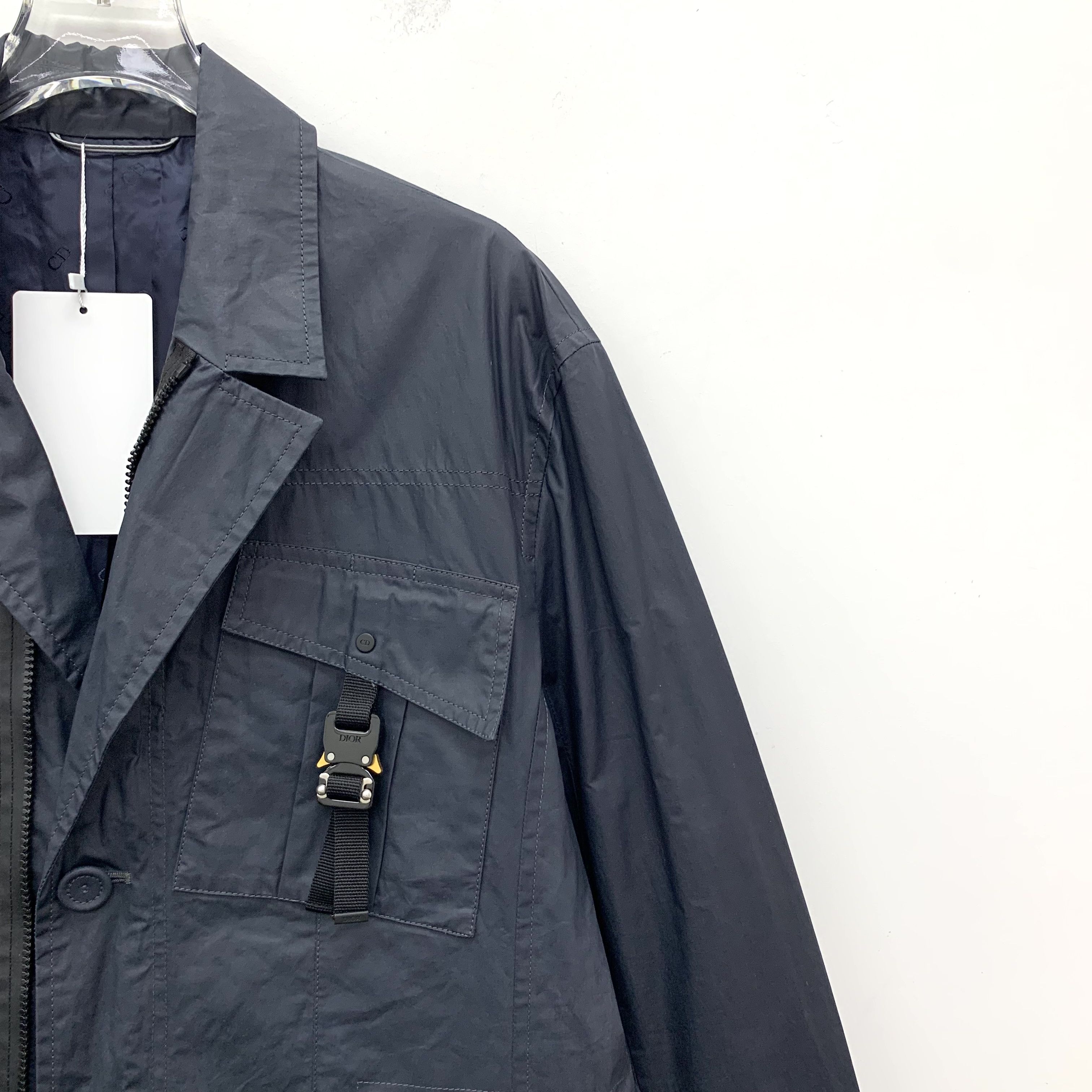Dior Dior Blue-Black Cotton Trench Coat (Size 44) Size US S / EU 44-46 / 1 - 7 Thumbnail