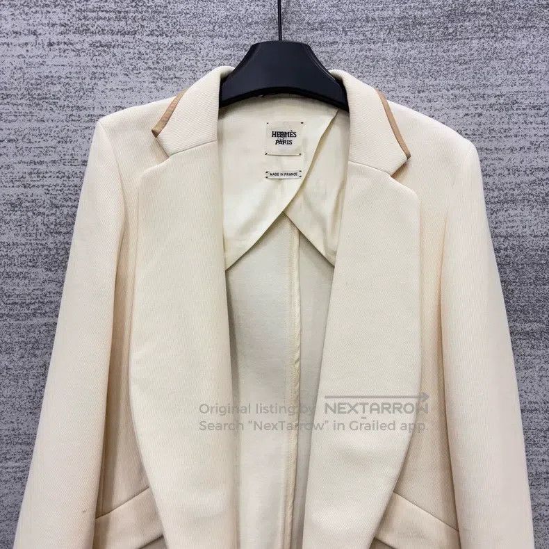 Hermes Hermes Beige Stand Collar Slim Fit Jacket Size S / US 4 / IT 40 - 2 Thumbnail