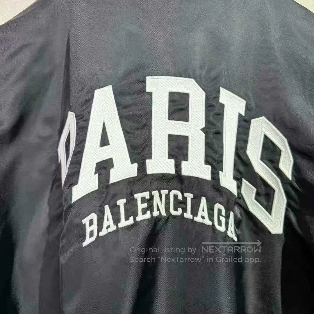 Balenciaga Balenciaga Paris Baseball Jacket in Black. Size US S / EU 44-46 / 1 - 4 Thumbnail
