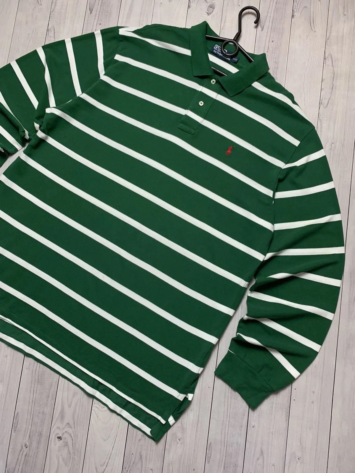 Vintage Vintage rugby Polo Ralph Lauren longsleeve green striped XXL Size US XXL / EU 58 / 5 - 3 Thumbnail