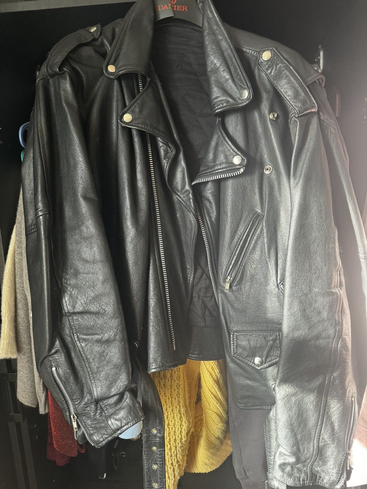 image of Genuine Leather x Leather Jacket Open Road Leather Biker Jacket in Black, Men's (Size XL)