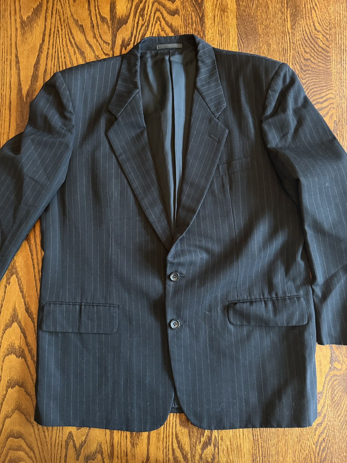 image of Comme Des Garcons x Comme Des Garcons Homme Comme Des Garçons Homme Pinstripe Blazer in Black (Size