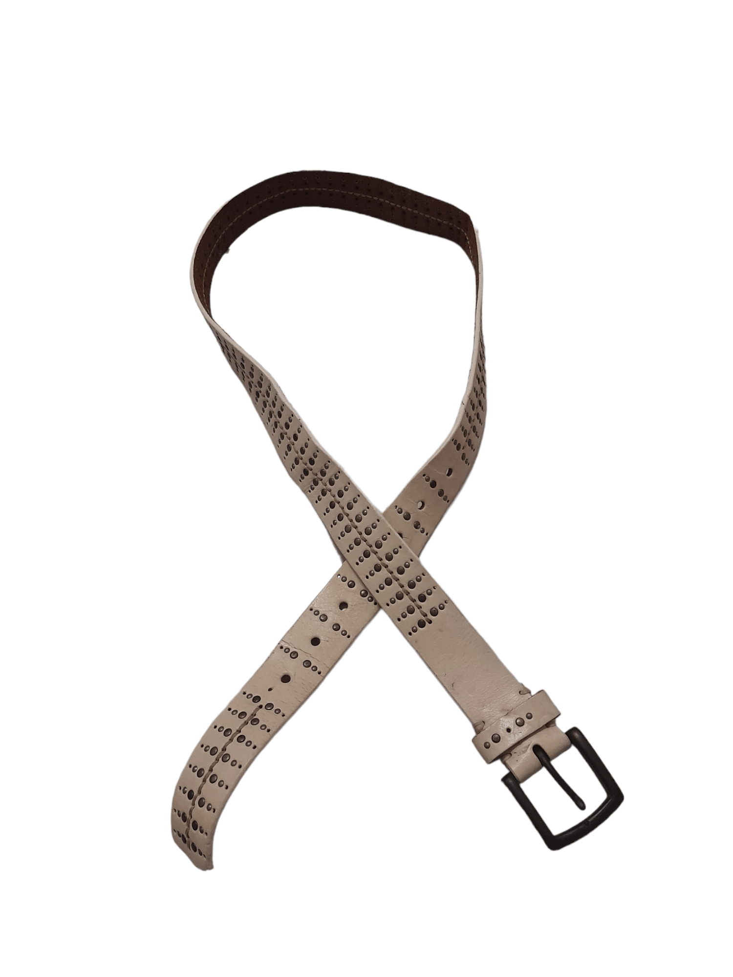 image of Fundamental Leather Belt Japan (F192) Waist 35 - 41 in White, Men's (Size 40)