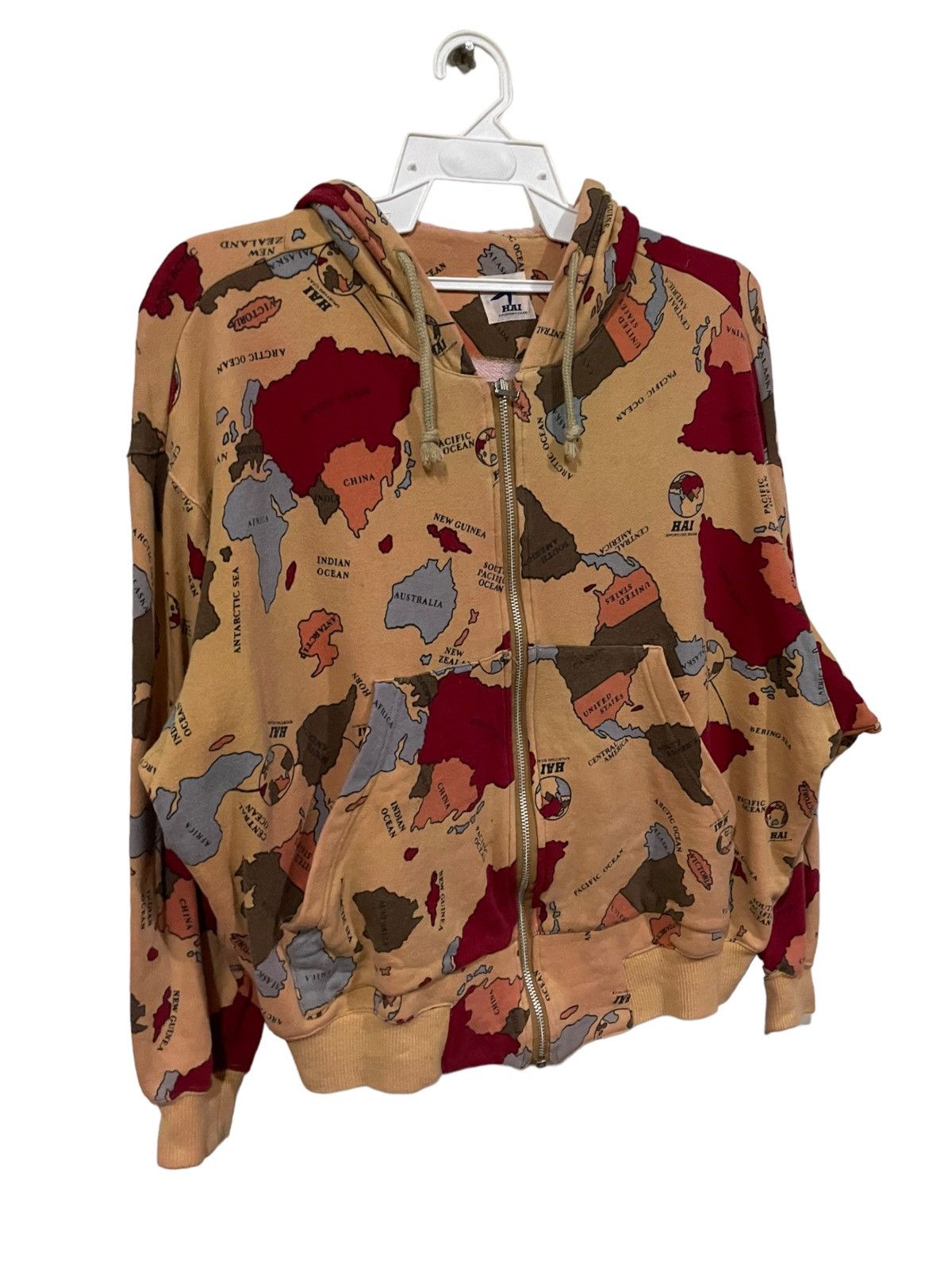 Hai Sporting Gear Issey Miyake Hai Sporting Gear 80s AOP Map Distressed Hoodie Size US M / EU 48-50 / 2 - 2 Thumbnail