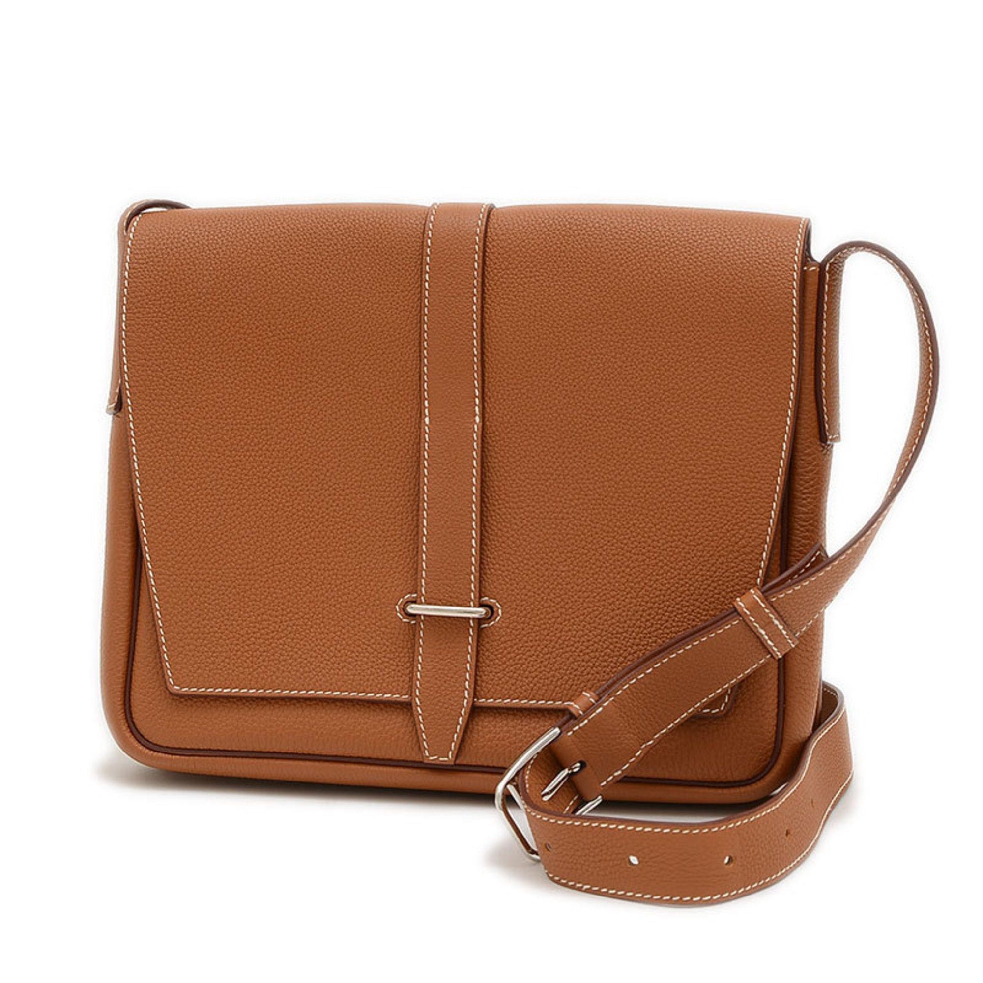 image of Hermes Steve Light Shoulder Bag Togo Gold U Stamp, Women's