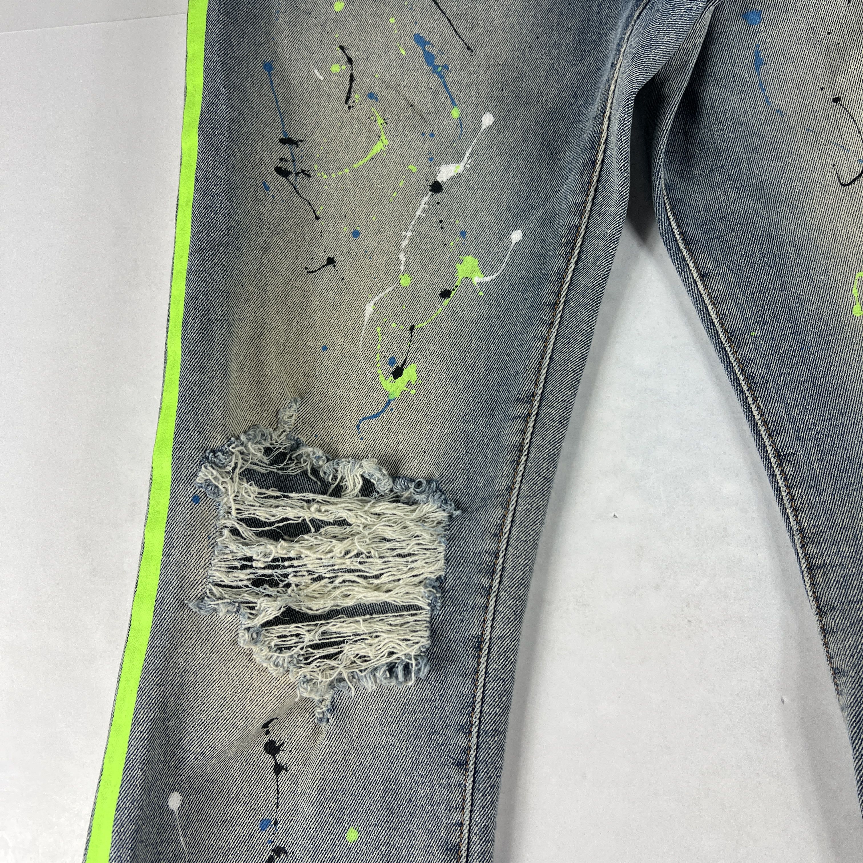 Cult Of Individuality Cult Of Individuality Jean Rocker Slim Paint Splatter Denim Size US 33 - 4 Thumbnail