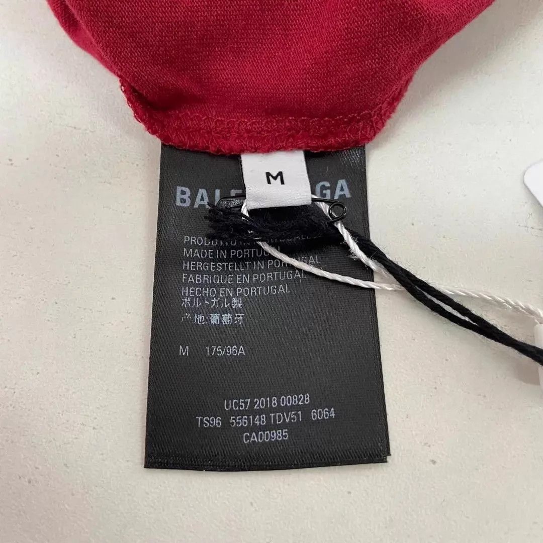 Balenciaga Balenciaga Letter Logo Red T-shirt M Size US M / EU 48-50 / 2 - 6 Thumbnail