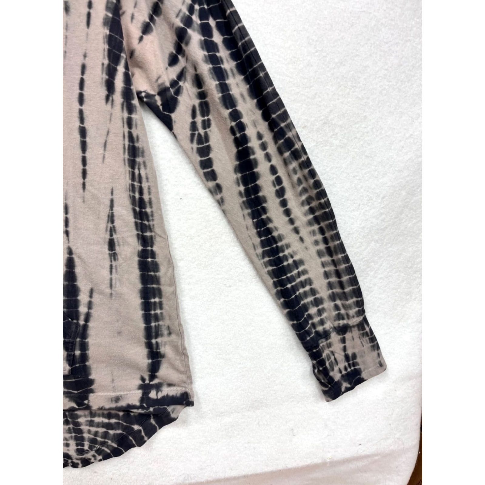 Vintage VINTAGE Balance Collection Hoodie XL Tie-Dye Black Unisex Adults Pullover Cotton Spandex Long Sleeve Adjustable Drawstring Hood Lightweight Activewear Size XL / US 12-14 / IT 48-50 - 7 Thumbnail