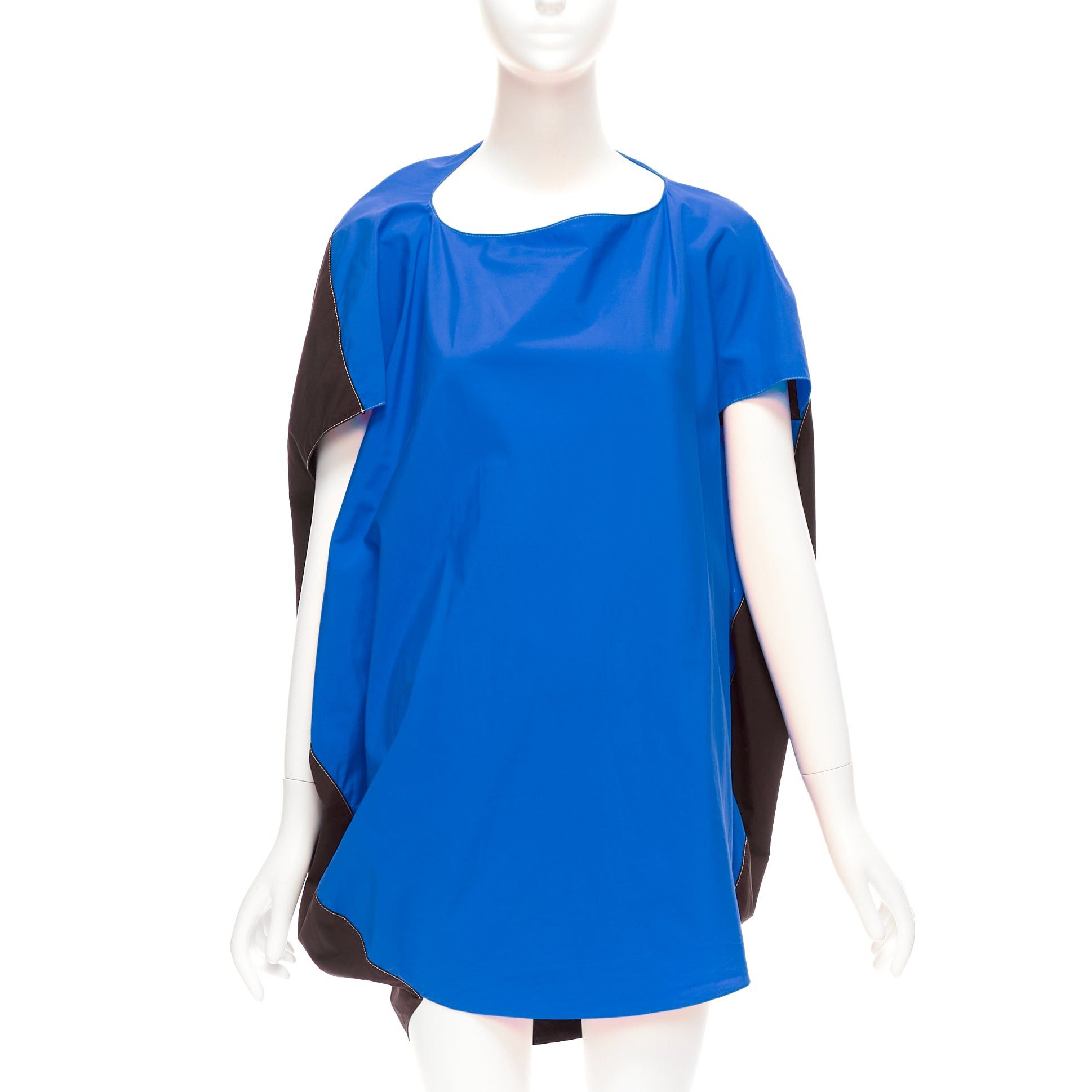 image of Marni Blue Front Black Back Cocoo 3D Cut Mini Dress It36 Xs, Women's