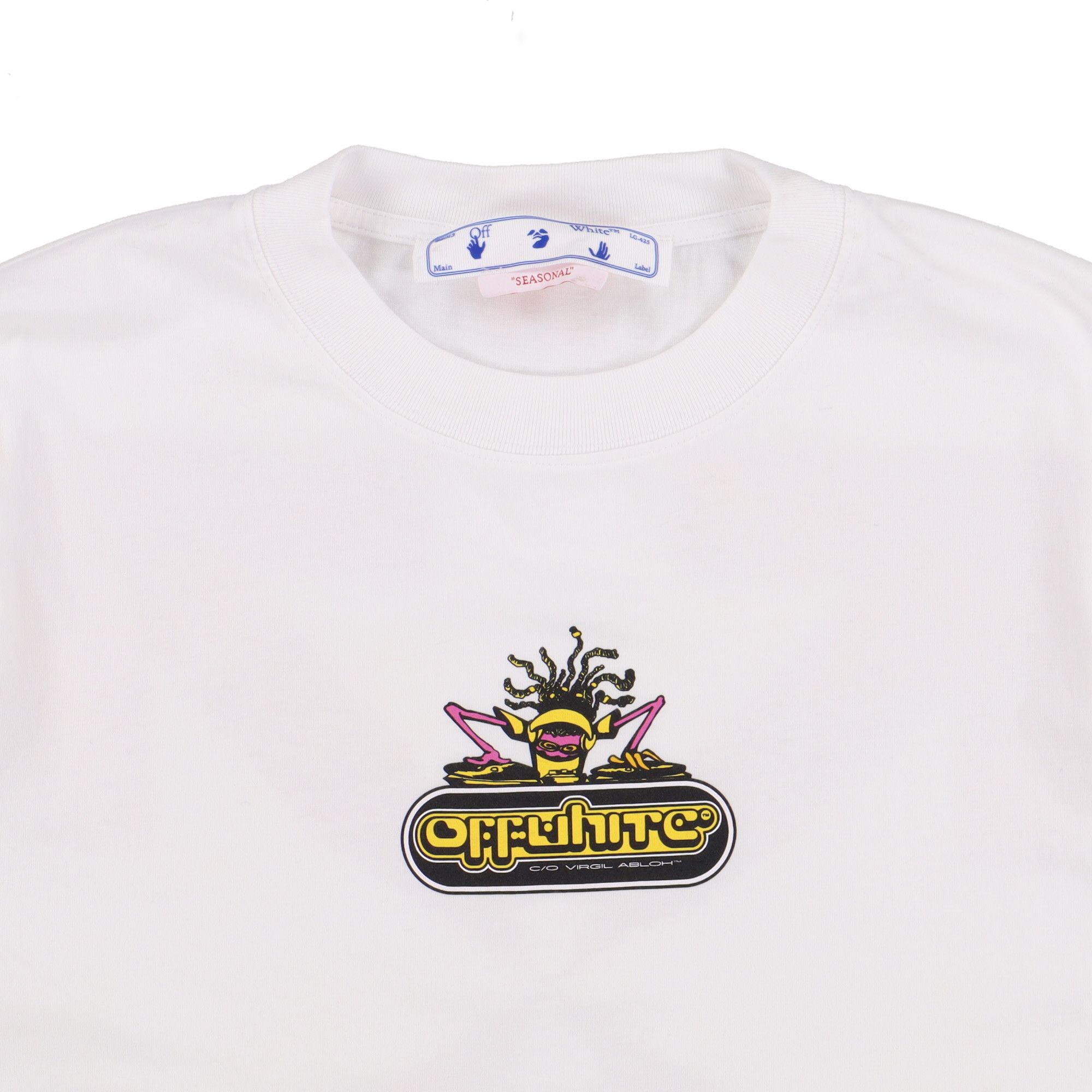 Off-White White and Fuchsia 90's DJ Arrows T-Shirt Size US L / EU 52-54 / 3 - 8 Thumbnail