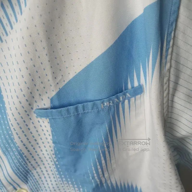 Prada Prada Blue Cotton Short Sleeve Shirt. Size US M / EU 48-50 / 2 - 4 Thumbnail