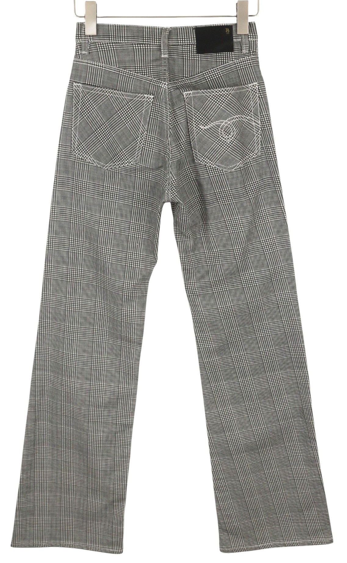 R13 JANE 27 Printed Glen Plaid Straight Flared Stretch 85826 Size 27" / US 4 / IT 40 - 4 Thumbnail