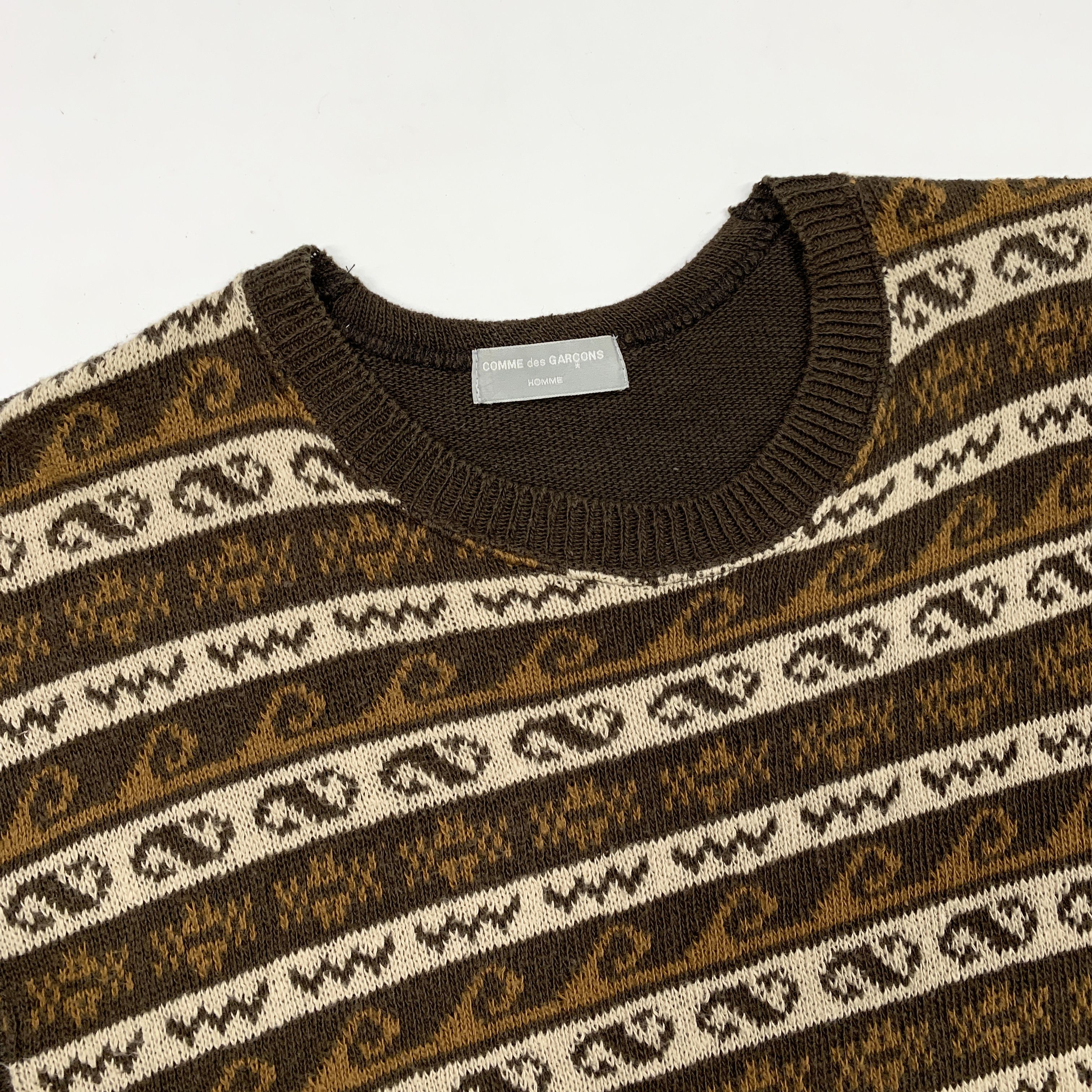 Comme des Garcons Homme × Comme des Garcons Homme Plus 1997 Patterned Knit T-Shirt Size US M / EU 48-50 / 2 - 3 Thumbnail