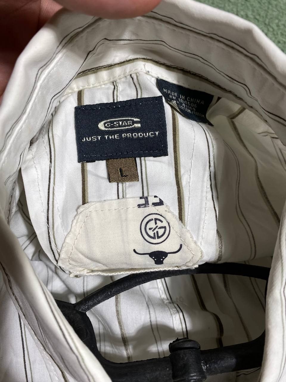 G-Star × Vintage G-STAR RAW VINTAGE Y2K BIG LOGO STRIPED BUTTON UP SHIRT Size US L / EU 52-54 / 3 - 4 Thumbnail
