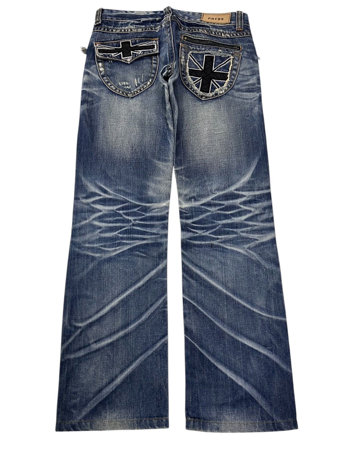 Japanese Brand × Vintage Vintage PRESS Japanese Denim Faded Distressed Jeans Size US 30 / EU 46 - 1 Thumbnail
