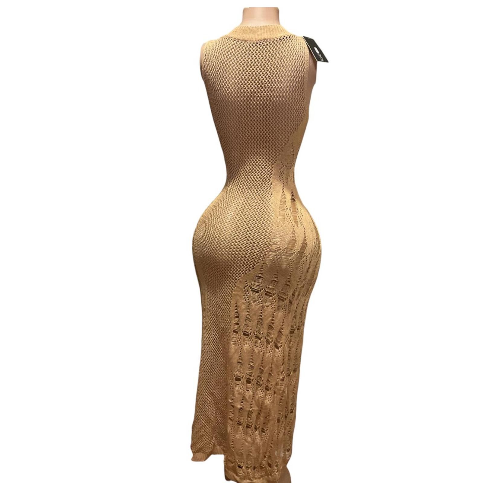 Fashion Nova Fashion nova Olivia Crochet Maxi Dress Khaki Size S / US 4 / IT 40 - 2 Thumbnail