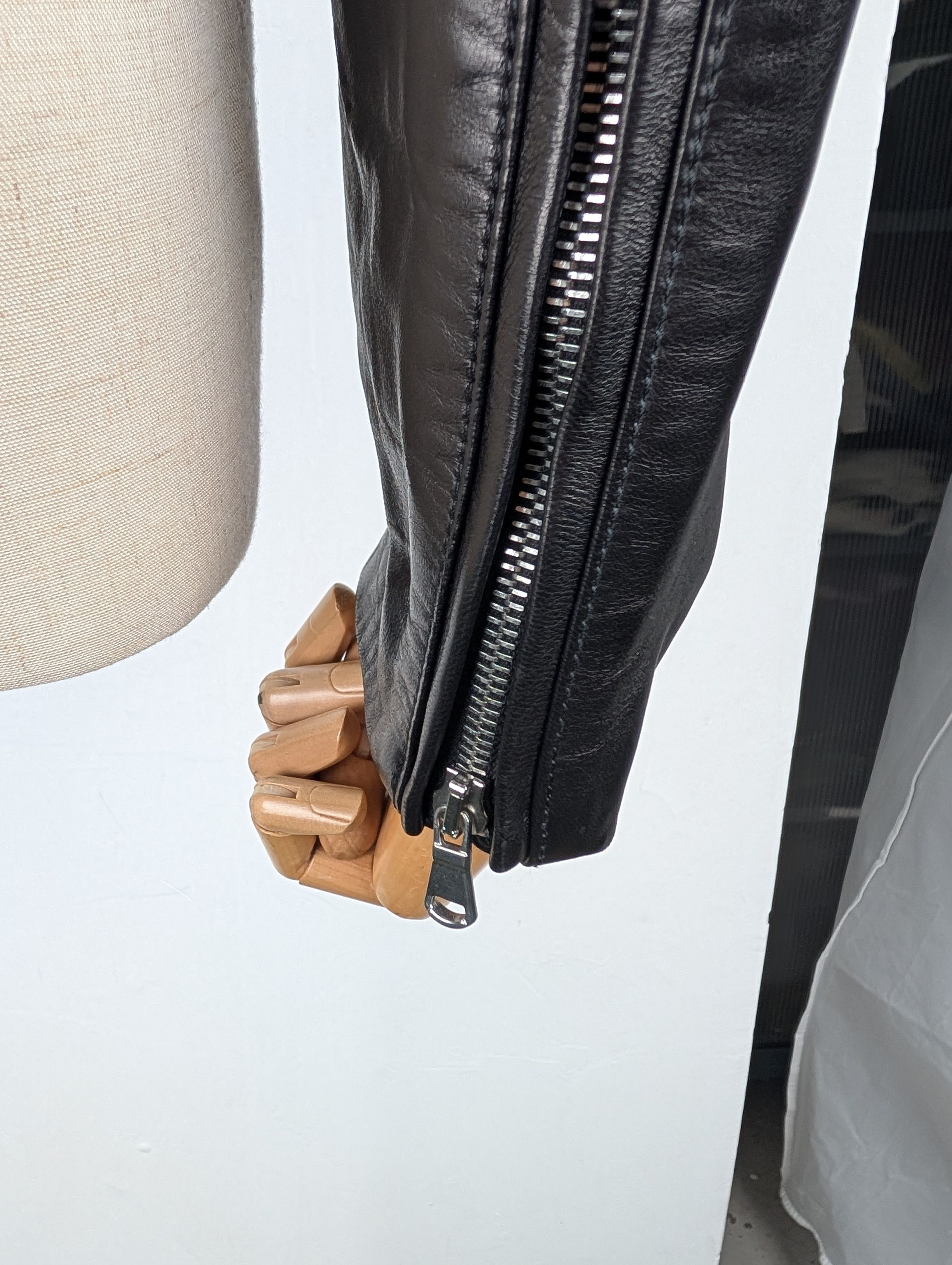 RED Valentino Red Valentino Black Leather Biker Jacket with Silver Collar Size S / US 4 / IT 40 - 7 Thumbnail