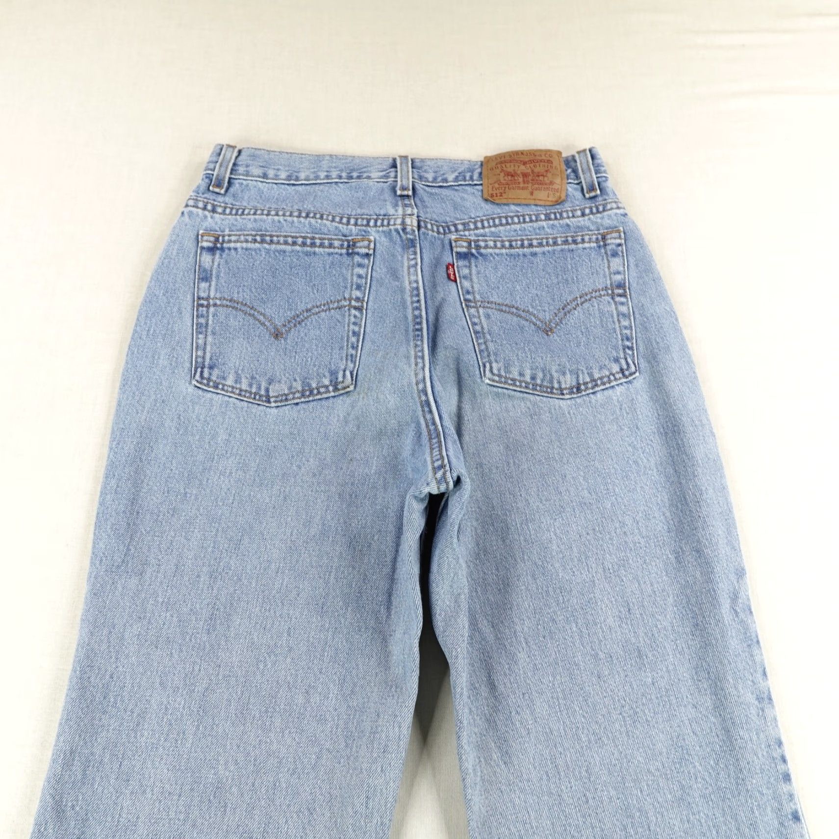 Levi's VINTAGE Levi's 512 Jeans Womens 14 Slim Fit Tapered High Rise Blue Denim Made in USA 90s Size 36" / US 14 / IT 50 - 6 Thumbnail