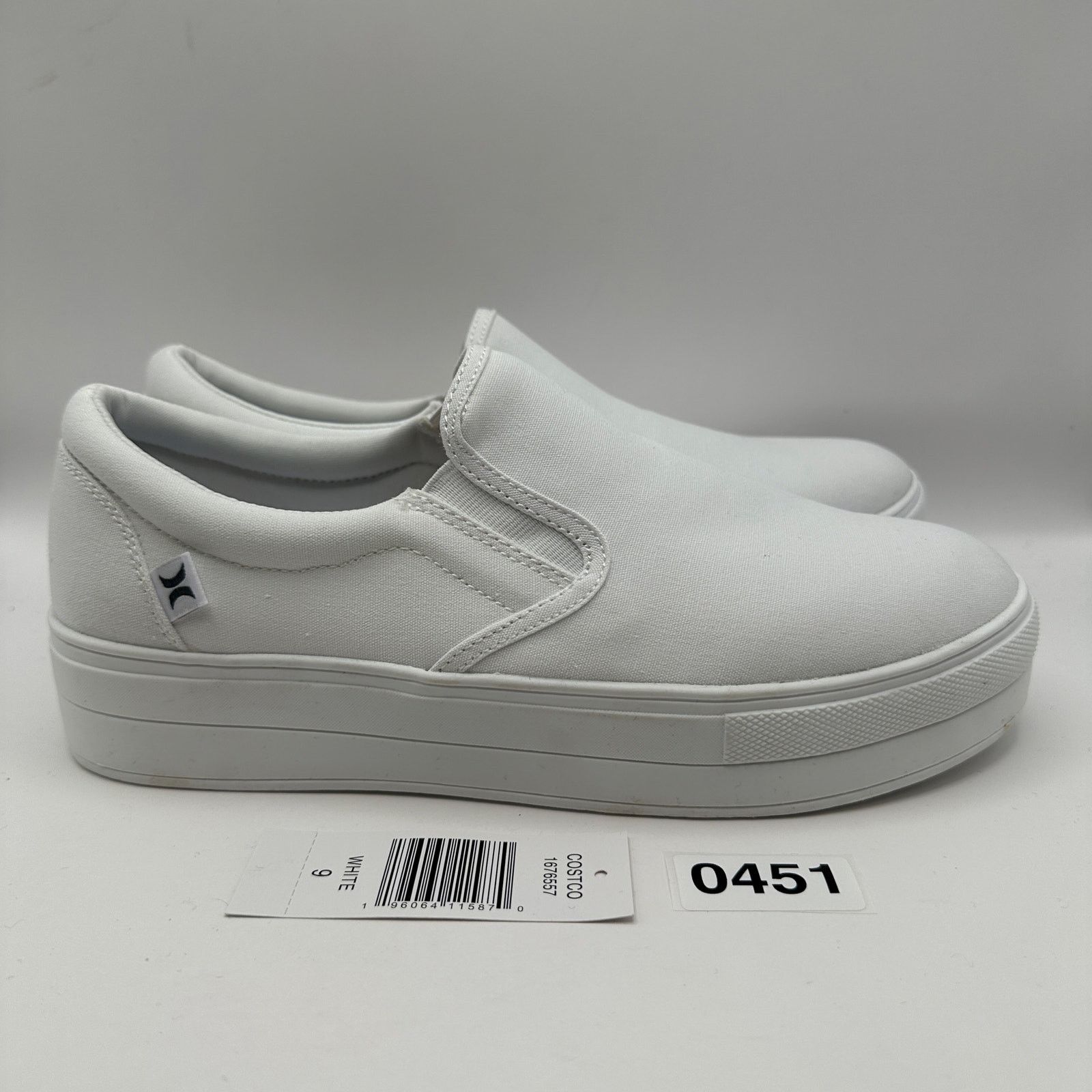 Hurley HURLEY Women's 9 Slip On Platform Triple White Canvas Size US 9 / IT 39 - 3 Thumbnail