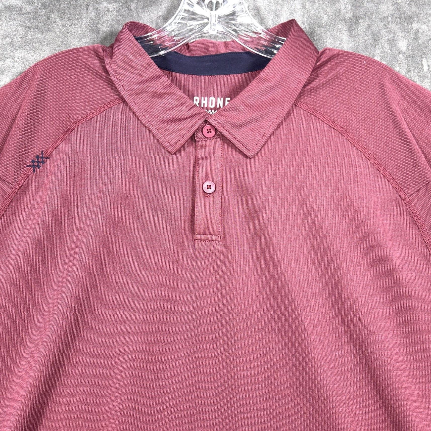 Rhone Rhone Polo Shirt Men 2XL Red Maroon Stretch Performance Golf Activewear Casual Shirt Polo Collar Spread Logo Size US XXL / EU 58 / 5 - 2 Thumbnail