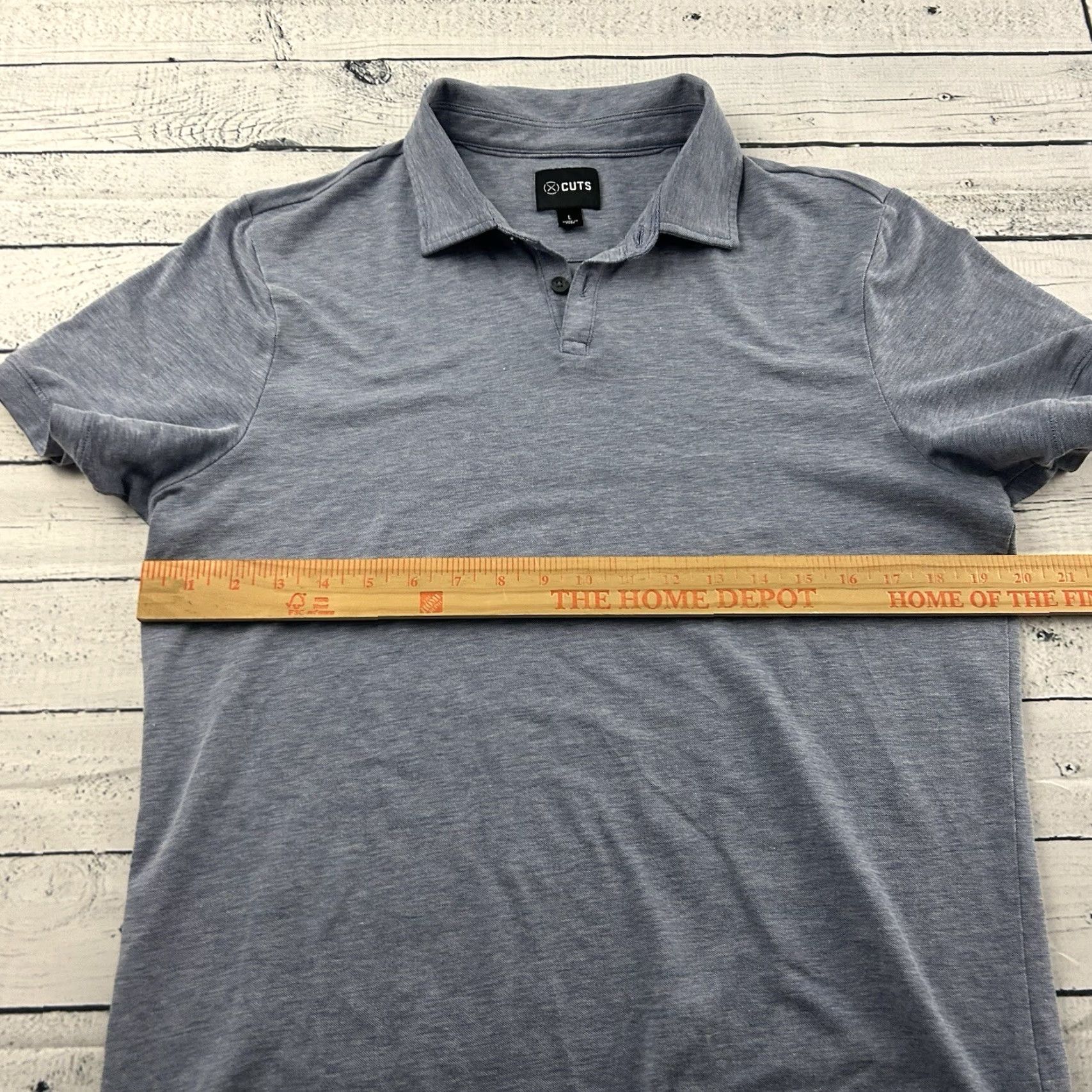 Cuts Cuts Button Front Polo Shirt Men’s Large Blue Short Sleeve Drop Hem Size US L / EU 52-54 / 3 - 4 Thumbnail