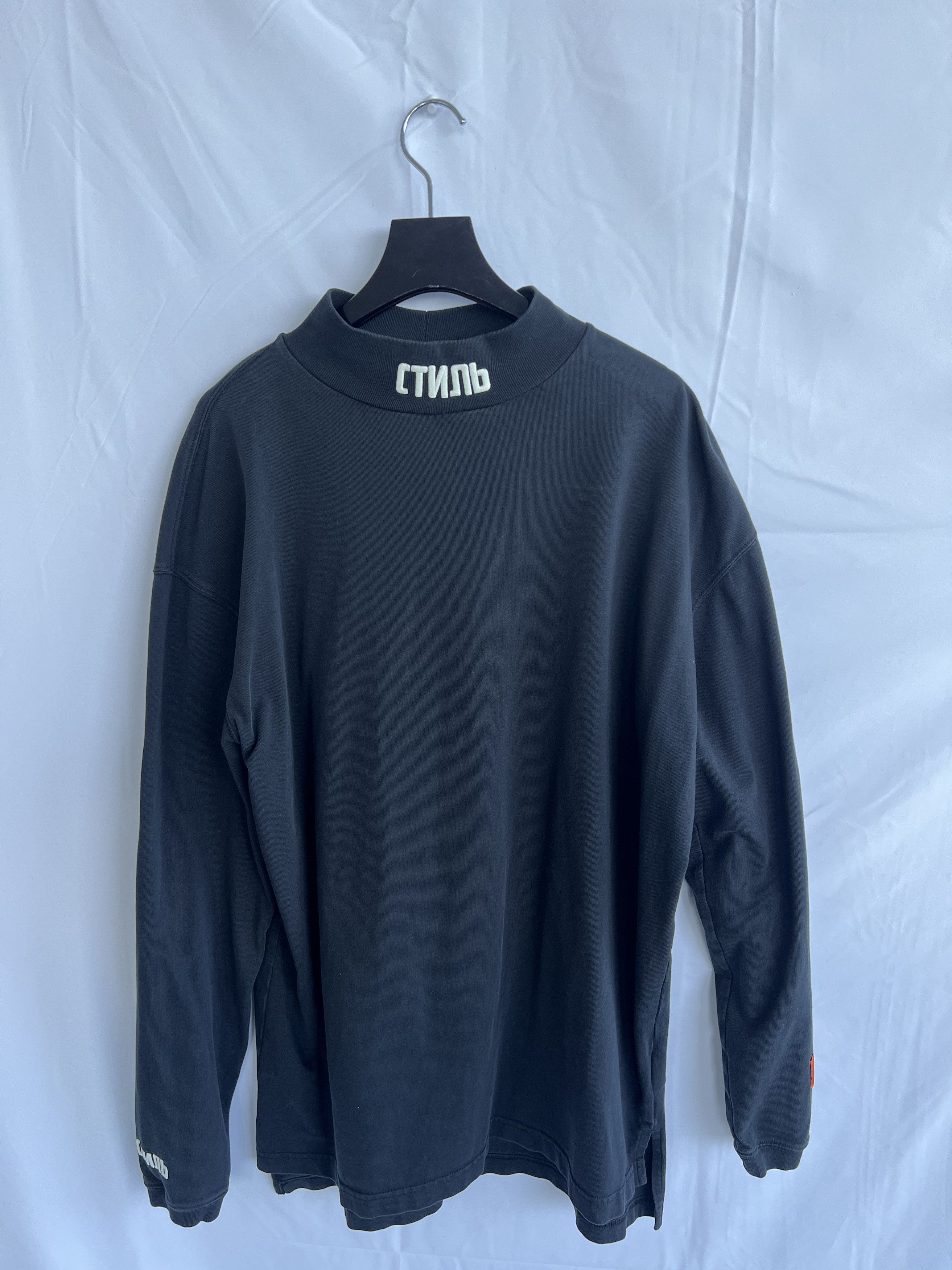 Heron Preston Black Turtleneck 'Style' Long Sleeve T-Shirt