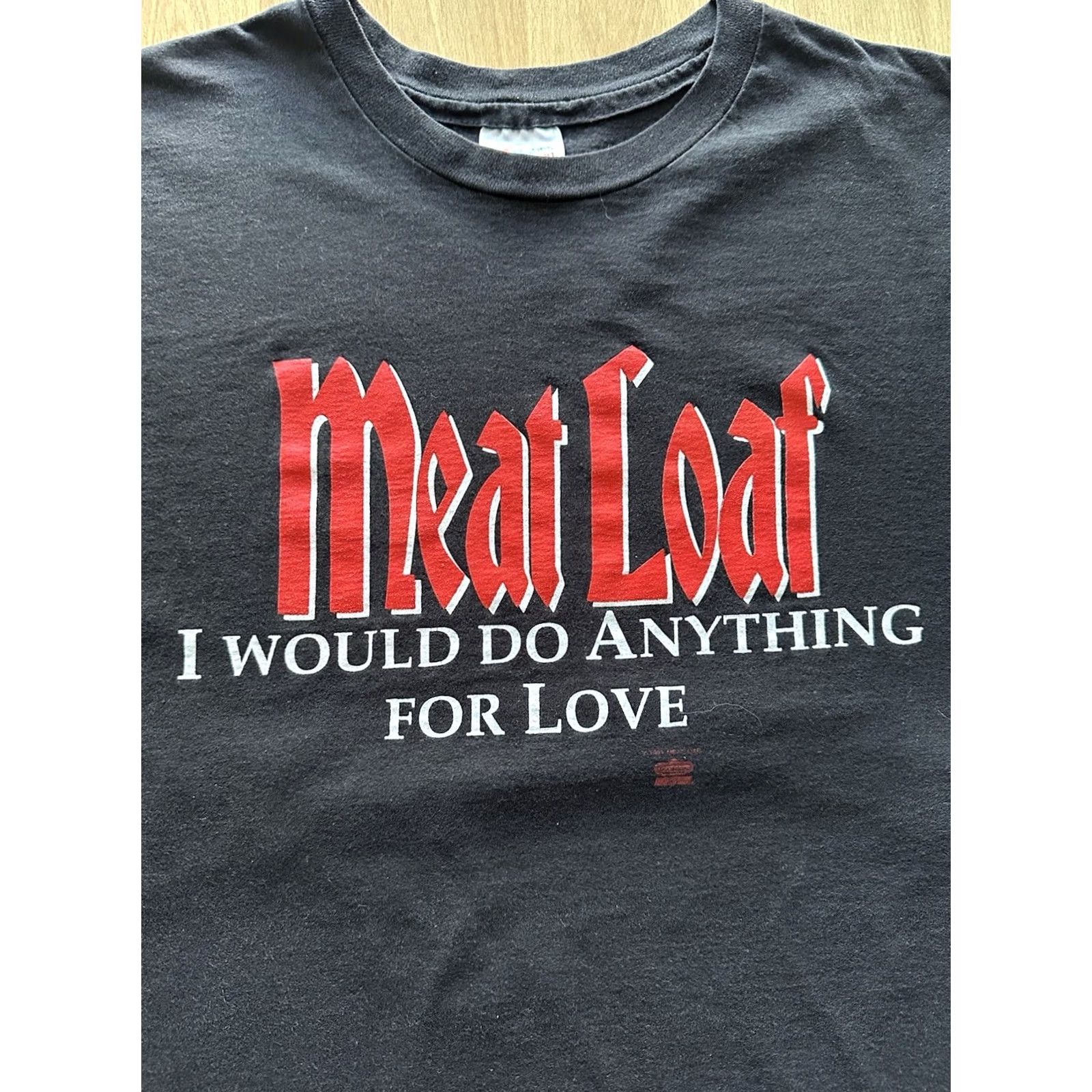 Hanes VINTAGE 90s Meatloaf Shirt Mens L Black 1993 Metal Do Anything For Love USA Hanes Crew Neck Short Sleeve Graphic Print Logo Band Tee Regular Weight Size US L / EU 52-54 / 3 - 3 Thumbnail