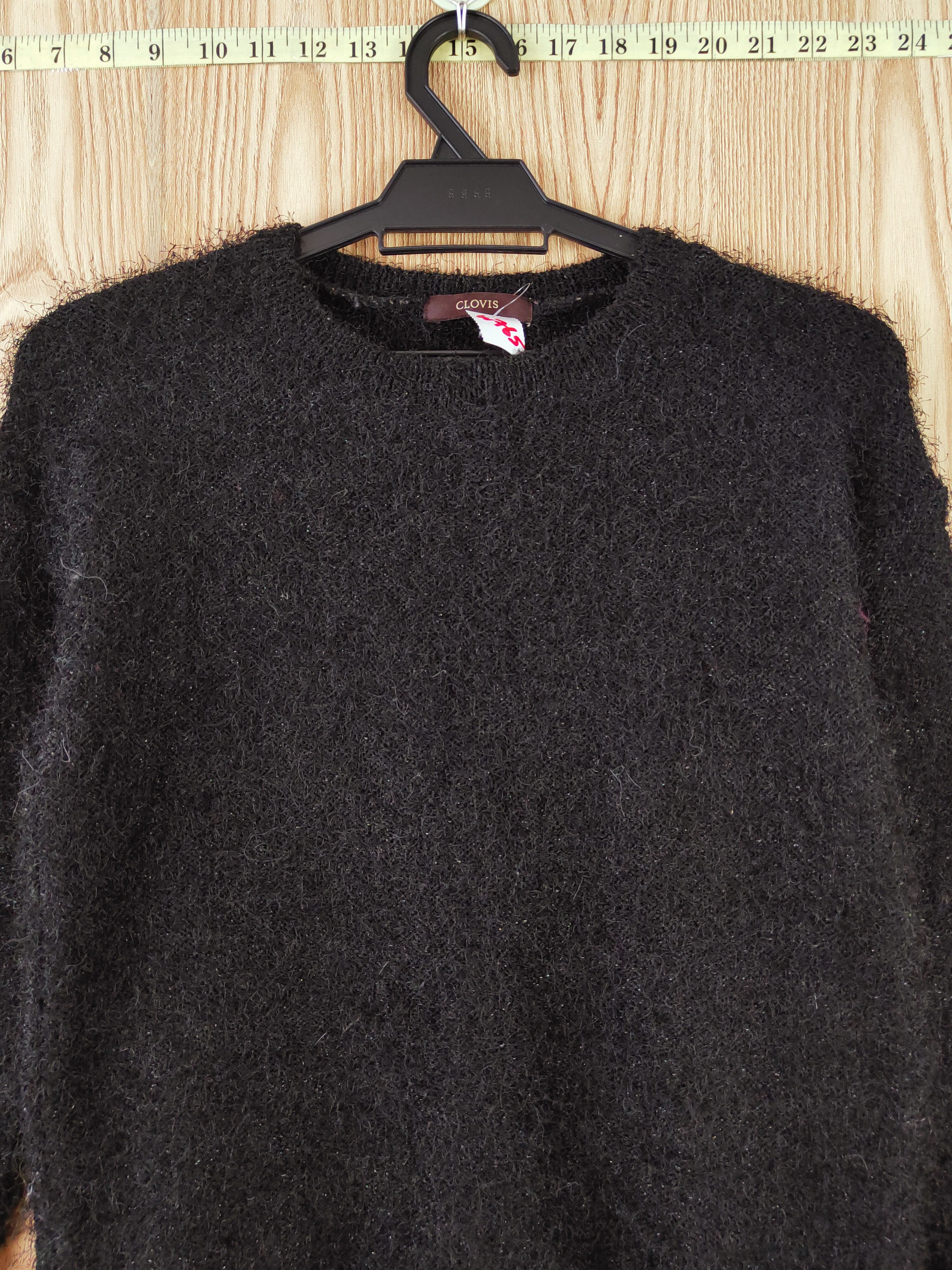 Japanese Brand × Vintage Clovis Black Shag Shaggy Fur Mohair Knitwear #W765 Size XS / US 0-2 / IT 36-38 - 2 Thumbnail