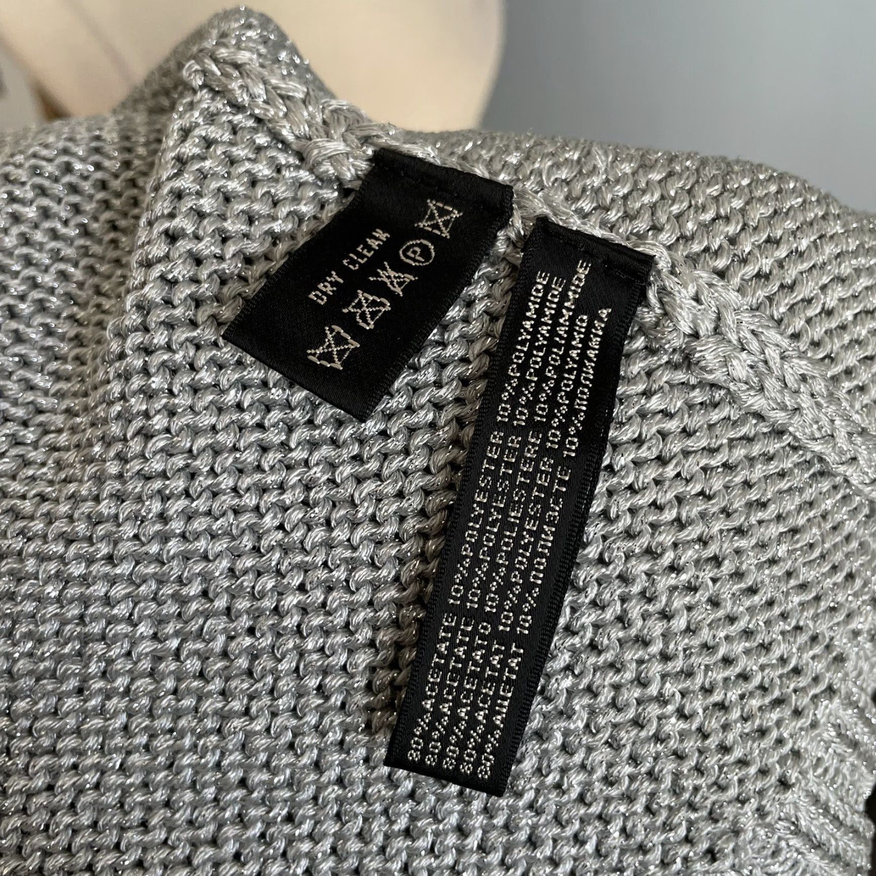 Ralph Lauren VINTAGE Ralph Lauren Black Label Silver Metallic Knit Boatneck Sweater Size S Women's Pullover Knit Silver Boat Neck 3/4 Sleeve Classic Designer Size S / US 4 / IT 40 - 8 Thumbnail