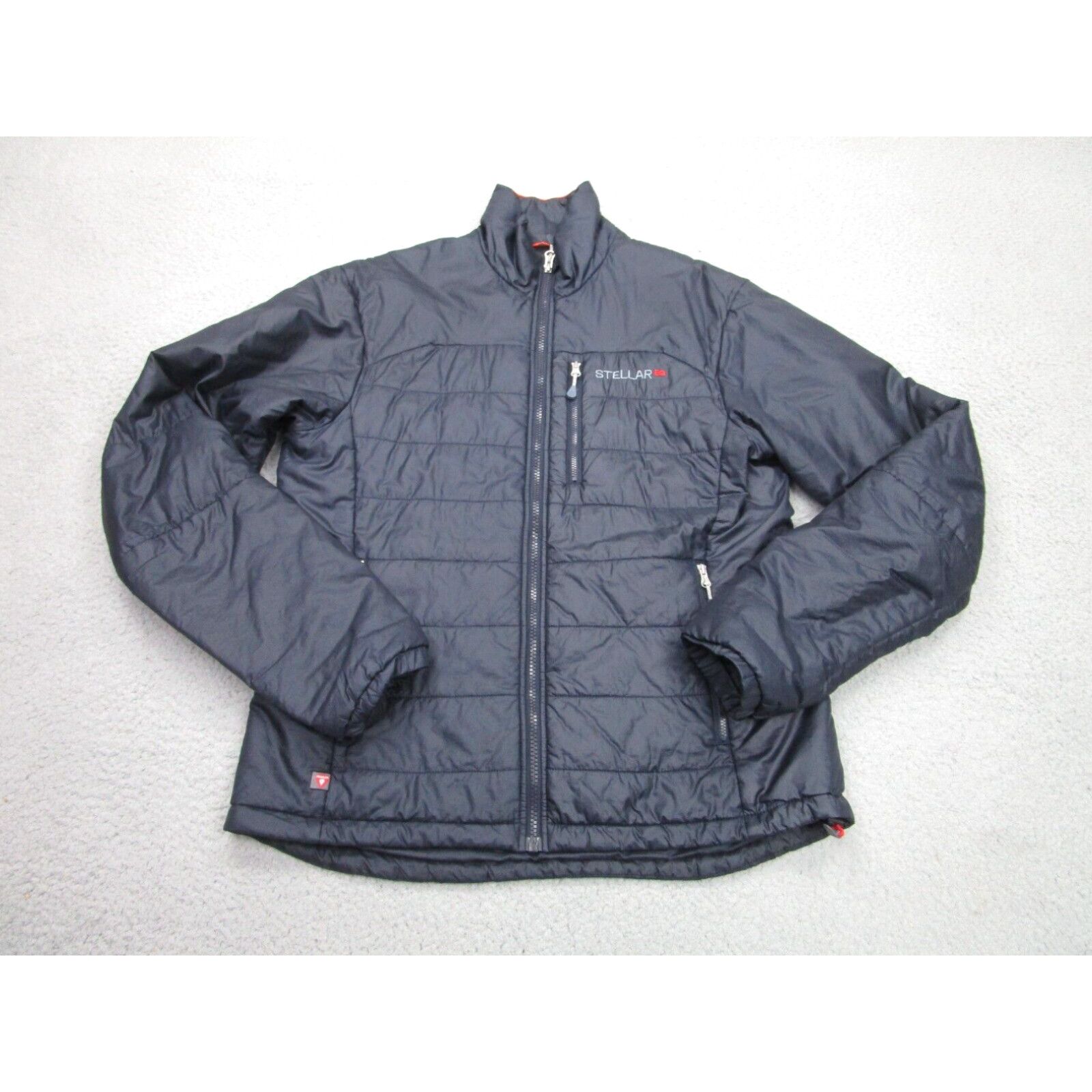 image of Vintage Stellar Equipment Jacket Mens M Blue 48M Primaloft Coat 2.0 Zip Mock Insulated in White (Si